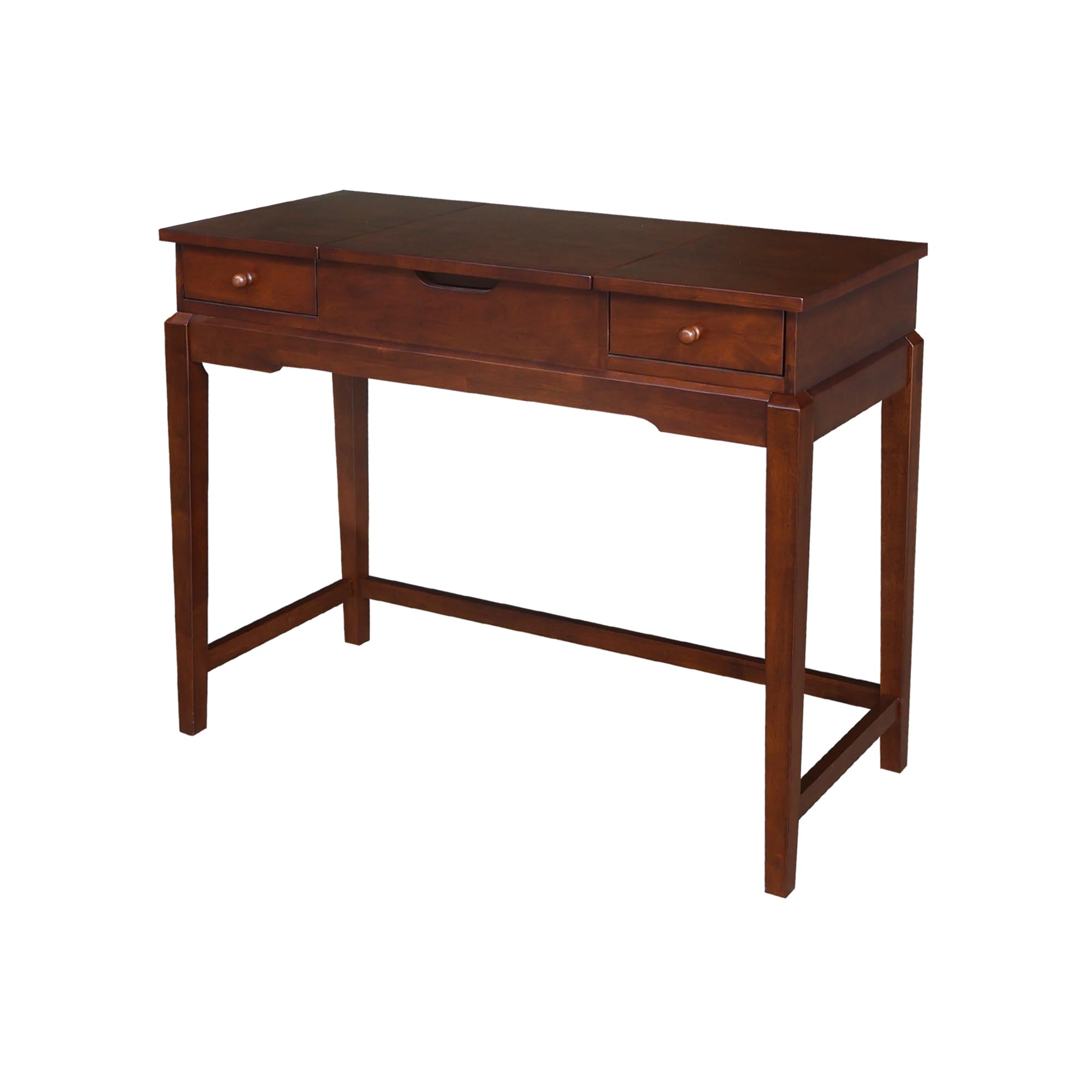 International Concepts Espresso Vanity Table with Matching Bench - Elegant Dressing Table Set for Bedroom, Makeup Vanity & Home Decor