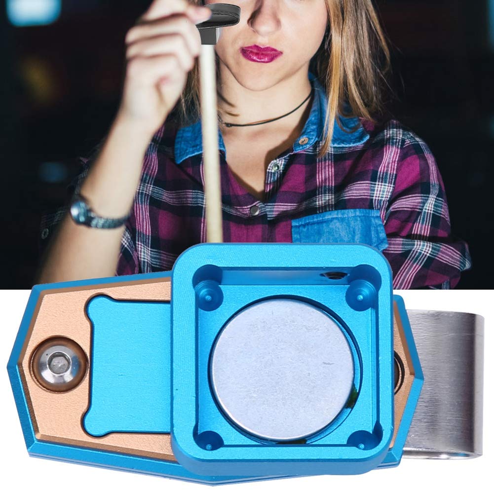 Alvinlite Magnetic Billiard Chalk Holder - Universal Portable Pool Chalk Carrier with Clip, Protective Case & Aluminum Alloy Design - Pocket Snooker Chalk Box for Pool, Snooker & Billiards Players (Blue)