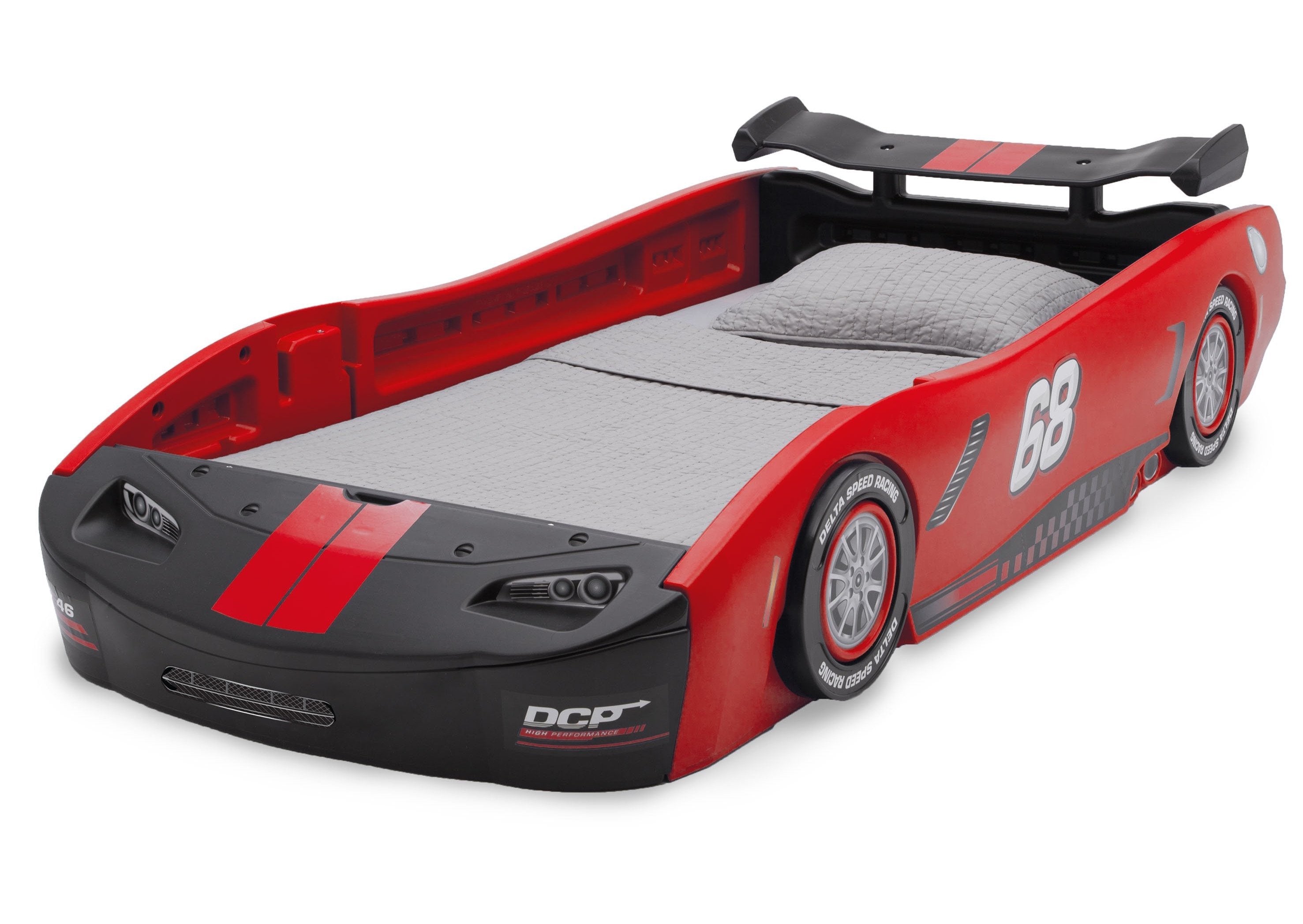 Turbo Race Car Twin Bed for Kids - High-Speed Design Themed Bedroom Furniture for Boys & Girls - Perfect for Racing Enthusiasts' Bedrooms and Playrooms