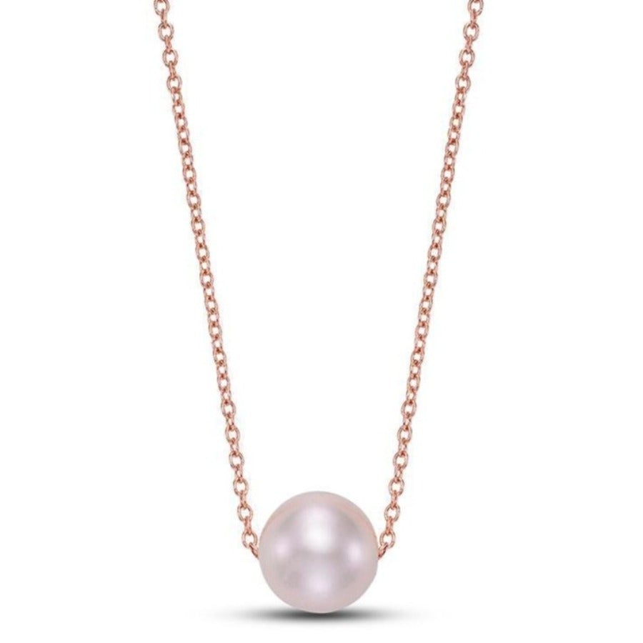 Floating Pink Pearl Necklace for Women - Elegant Freshwater Pearl Jewelry Gift for Wedding, Party & Special Occasions