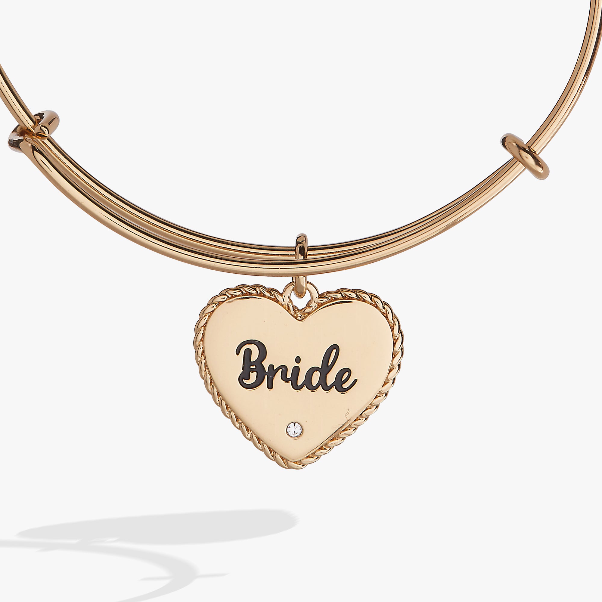 Elegant Bride Heart Bangle - Sterling Silver Wedding Bracelet for Brides, Engagement & Anniversary Gifts - Perfect for Bridal Showers, Weddings & Romantic Occasions