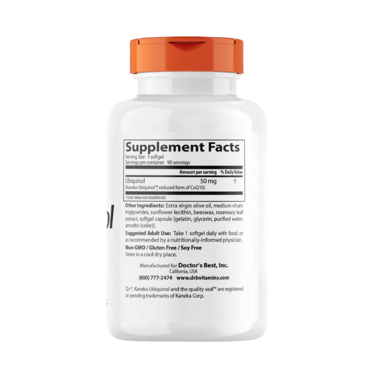 Doctor's Best Ubiquinol with Kaneka Q10 50mg - 90 Softgels for Heart Health & Energy Support - Supports Cardiovascular Wellness & Cellular Energy Production