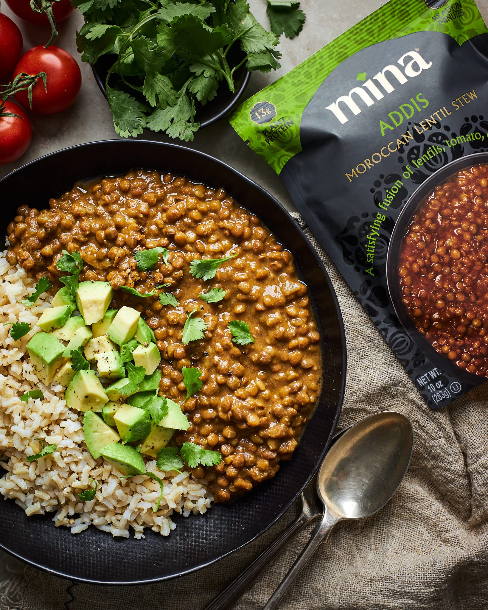 Organic Moroccan Lentils Ready to Eat - High Protein Vegan Meal, Non-GMO, Gluten Free & Kosher Certified - Quick Microwaveable Packaged Meals (10oz, 6-Pack) - Perfect for Healthy Lunches, Camping & Emergency Food Supply