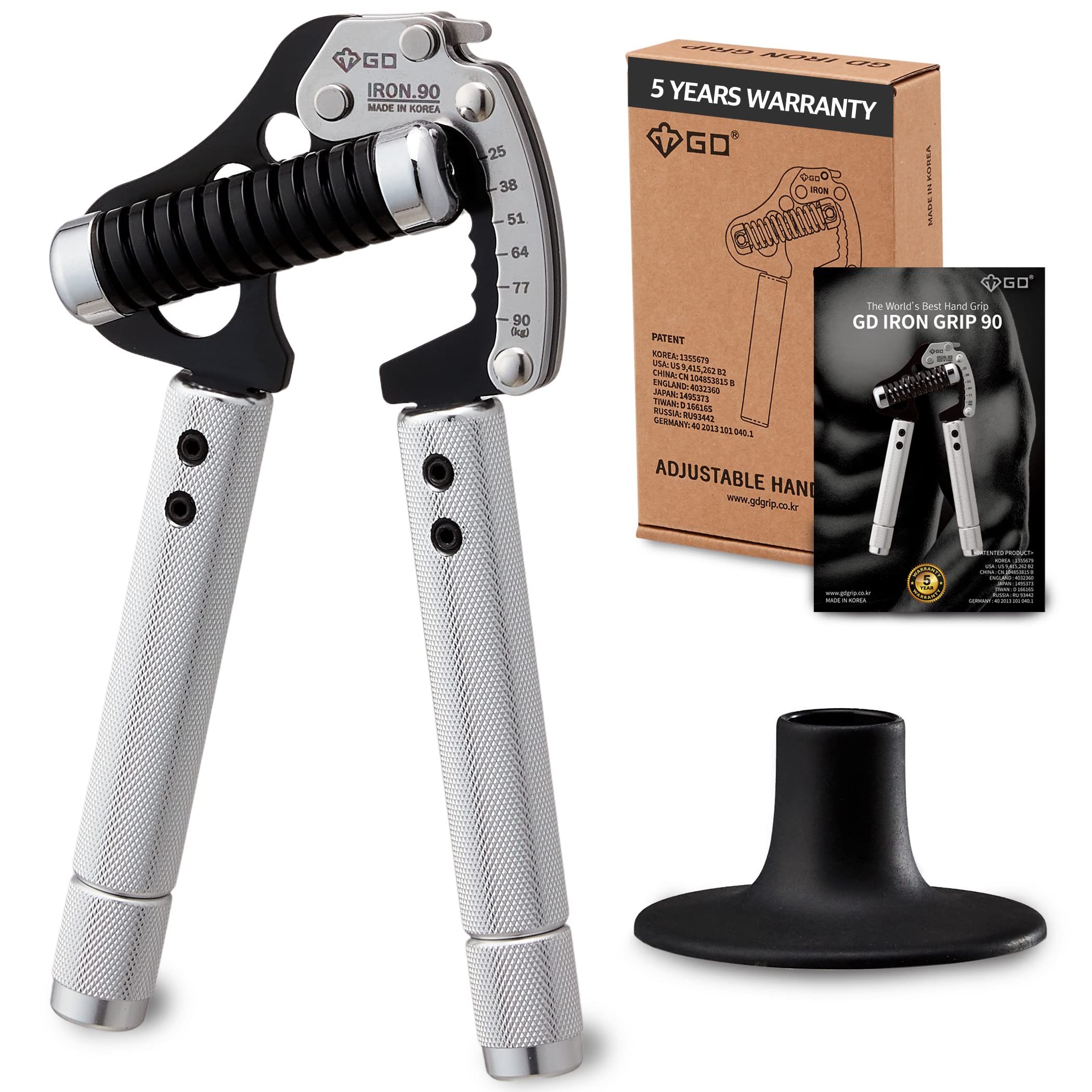 GD Iron Grip Adjustable Hand Grip Strengthener - Wrist & Forearm Strength Trainer for Gym, Office & Home Workouts