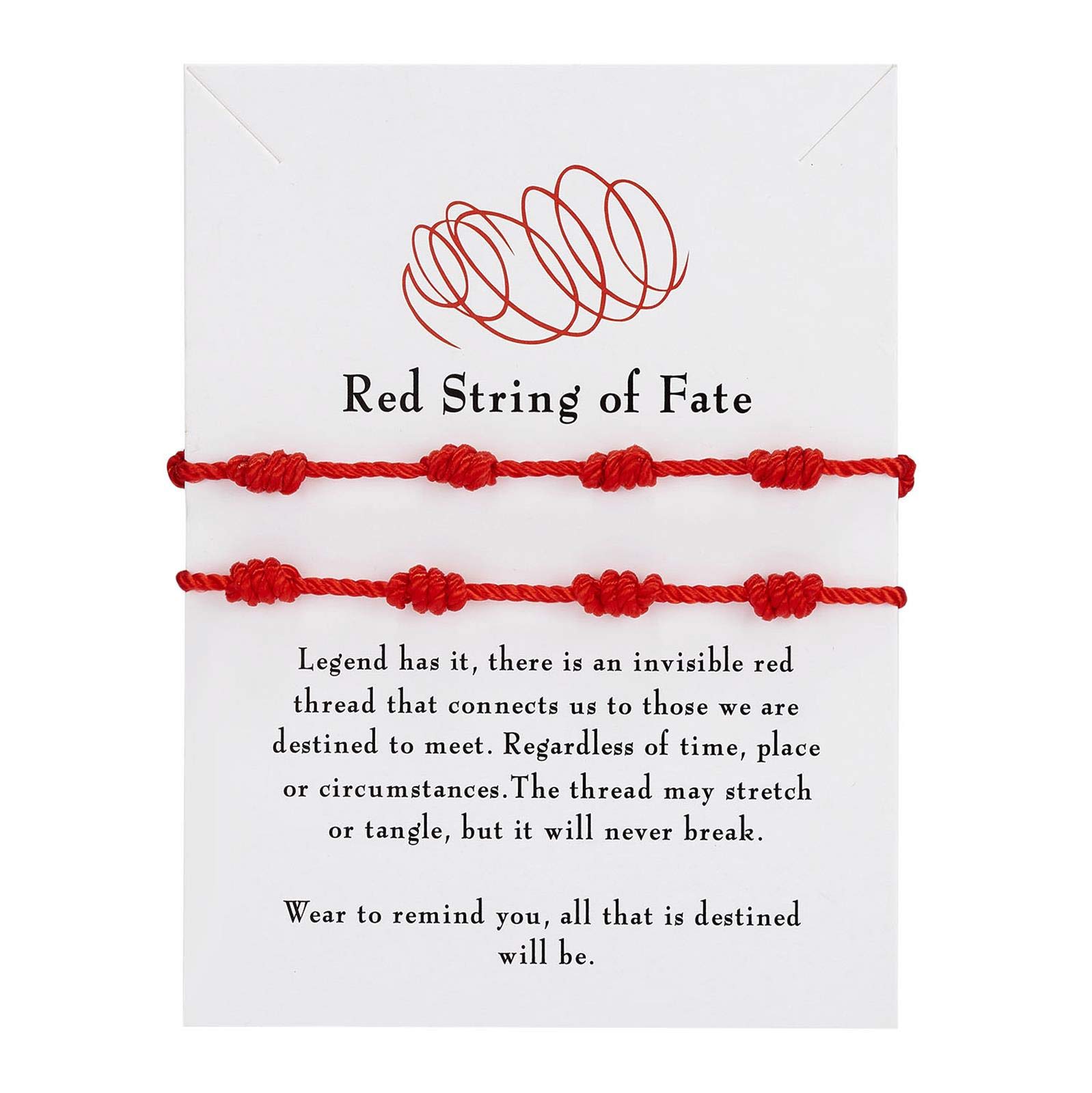 2-Pack 7 Knots Kabbalah Red String Bracelet for Protection & Good Luck - Adjustable Handmade Rope Cord Bracelet for Women, Men, Kids & Family - Perfect for Daily Wear, Gifts & Spiritual Blessings