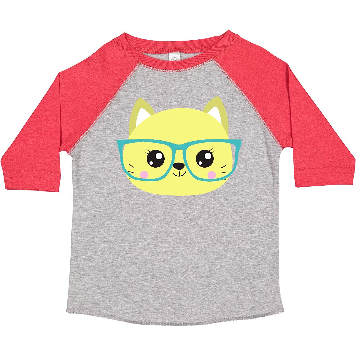 Inktastic Hipster Cat with Glasses - Cute Kitten Graphic Toddler T-Shirt for Boys & Girls - Perfect for Playdates, Birthday Gifts & Casual Wear