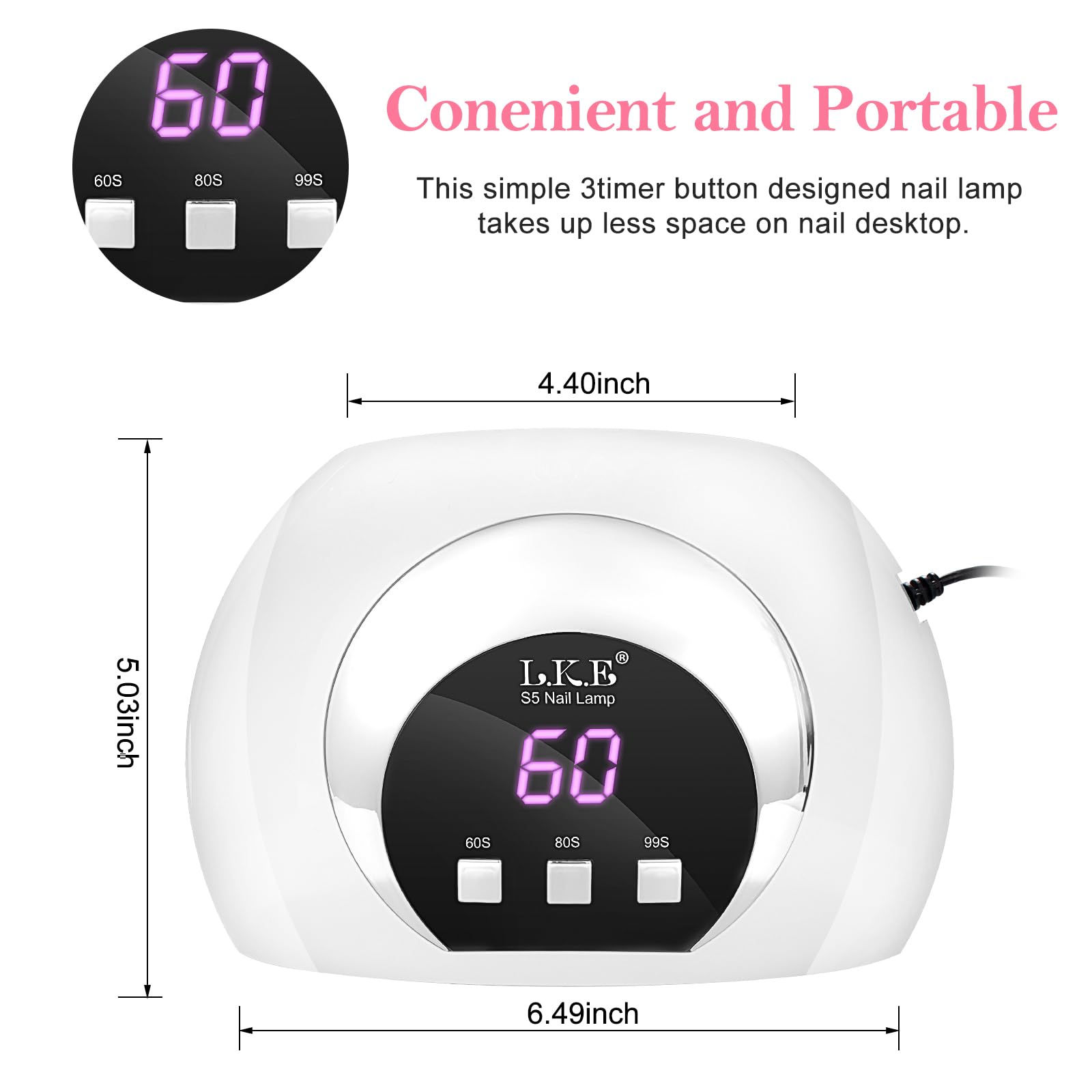 Professional 54W UV LED Nail Lamp with Auto Sensor & 3 Timers - Fast Curing Gel Polish Dryer for Salon & Home Manicures | Perfect for Nail Art, Gel Extensions & DIY Nail Care