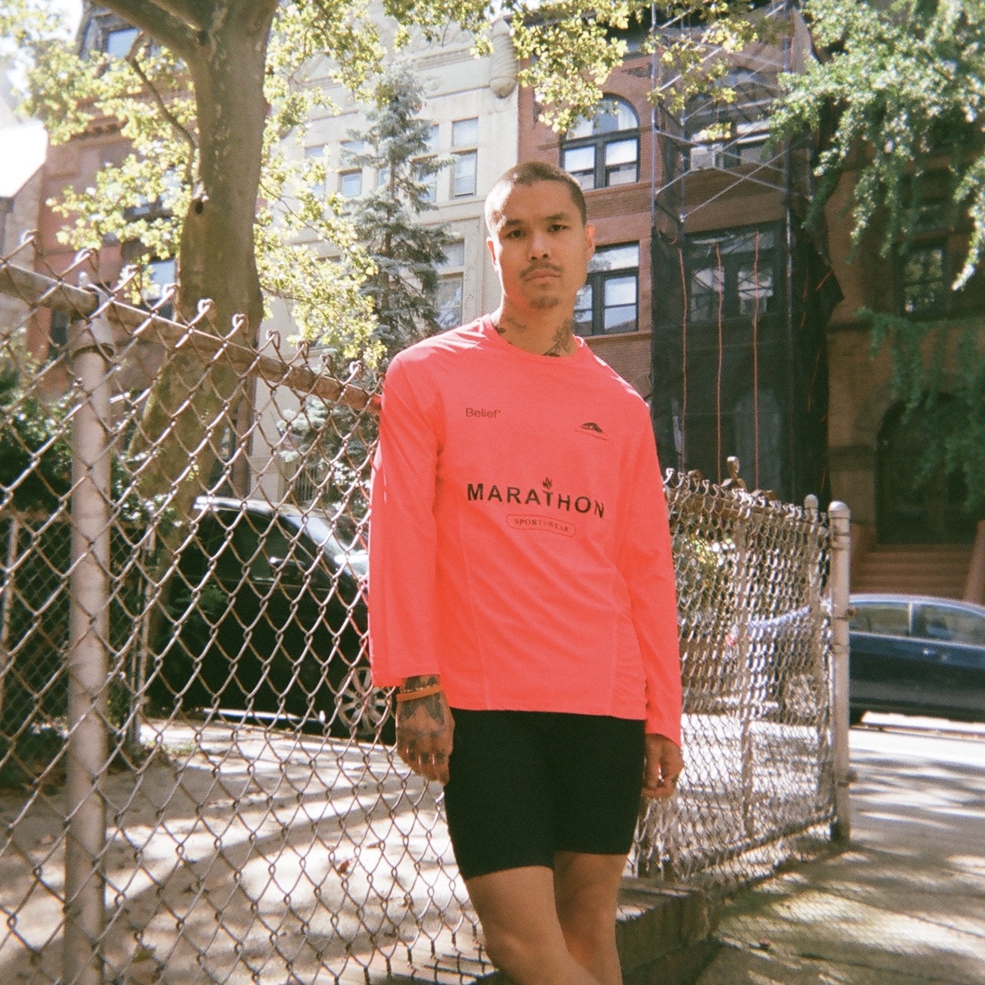 Belief NYC Marathon Running Jersey - Breathable Mesh, Blaze Orange - Perfect for Marathons, Training & Outdoor Sports