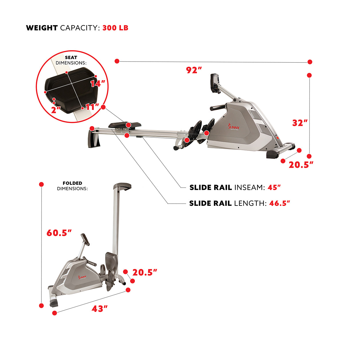 Best Programmable Magnetic Rowing Machine for Home Gym - Adjustable Resistance up to 300lbs - Perfect for Cardio Workouts & Full-Body Training