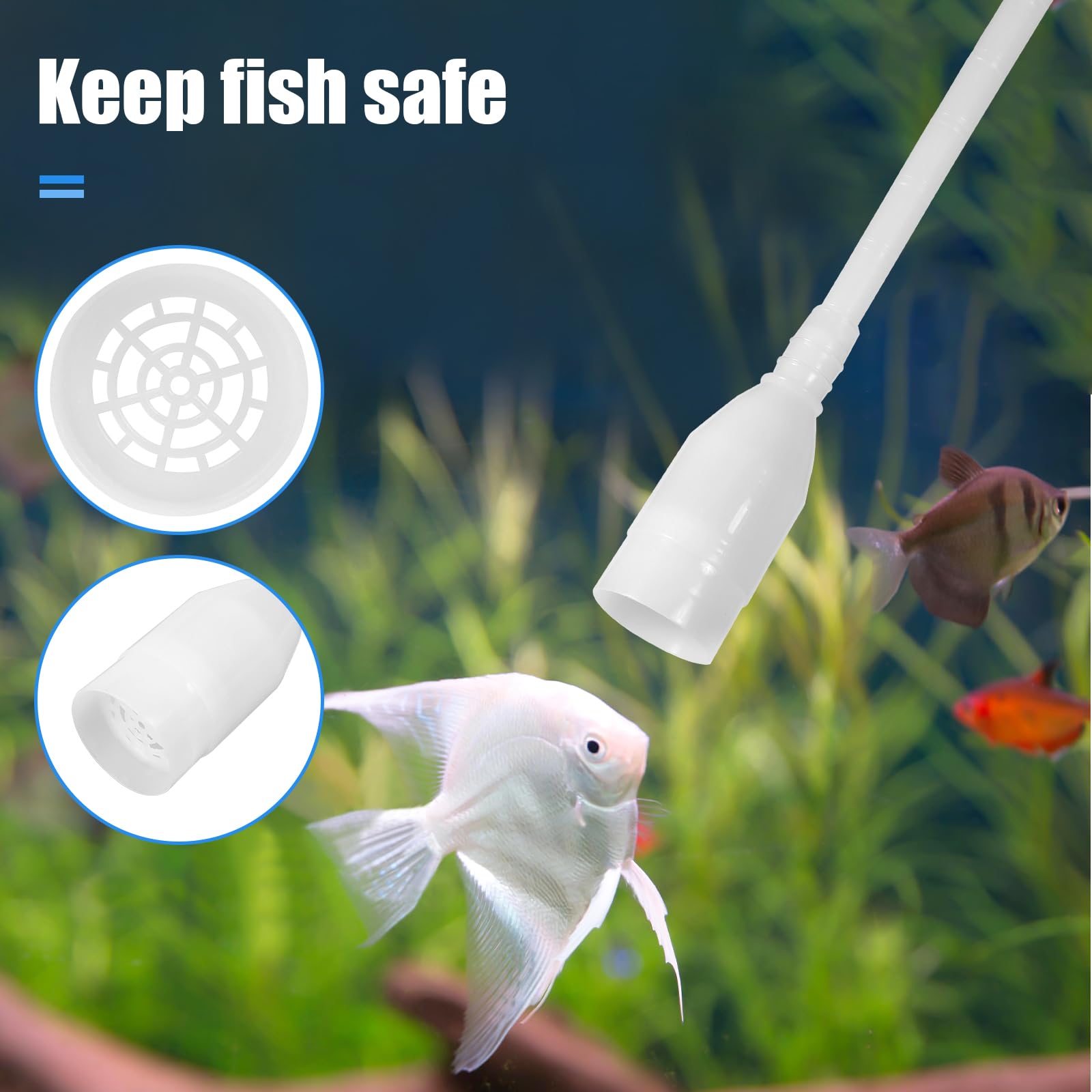 AQUANEAT Aquarium Vacuum Siphon - Fish Tank Gravel Cleaner & Water Changer with Hand Pump for Freshwater & Saltwater Tanks - Perfect for Routine Maintenance and Water Changes