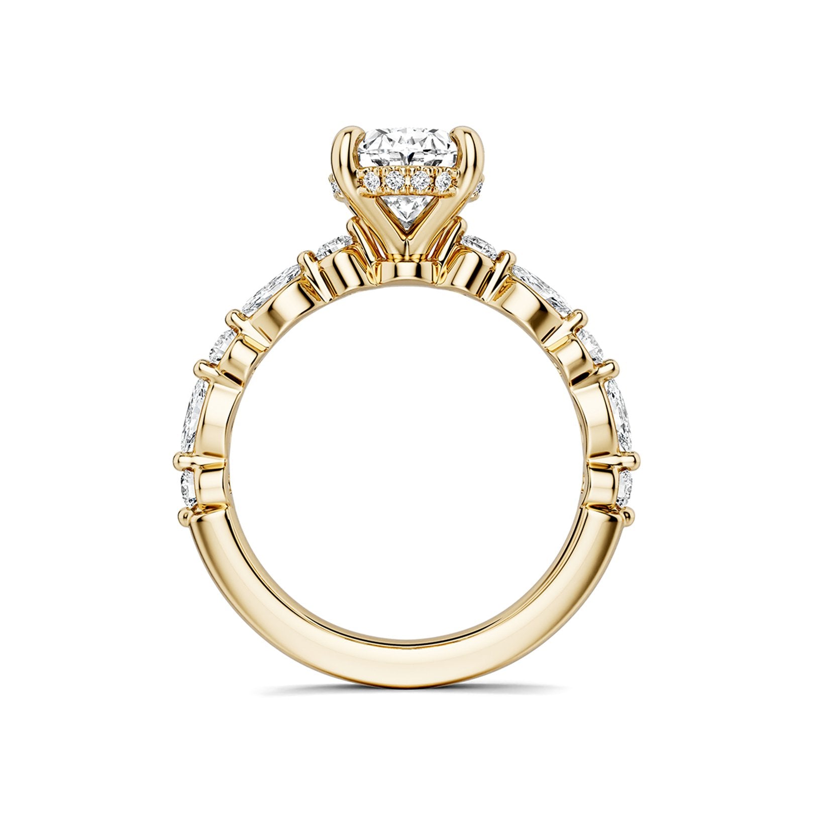 0.28 Carat Diamond Hidden Halo Engagement Ring - Elegant Wedding Band for Proposal, Anniversary & Special Occasions