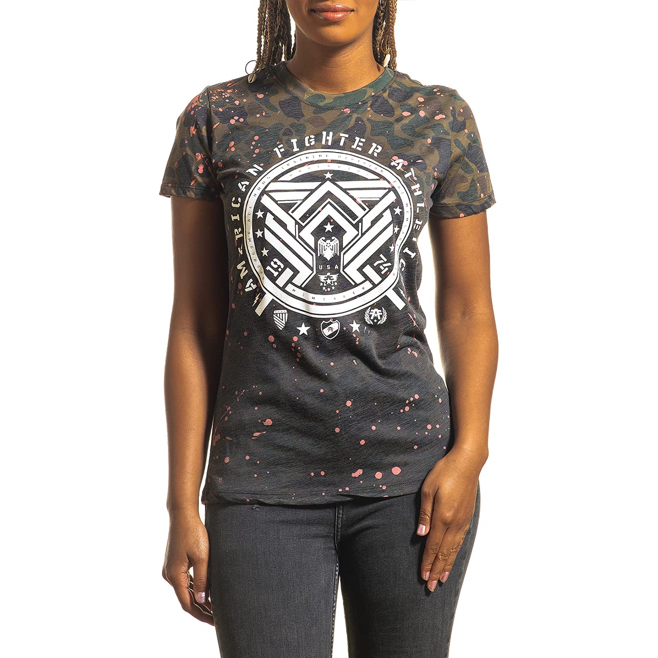 American Fighter Women's Short Sleeve T-Shirts | Comfortable Casual Tees for Everyday Wear, Gym & Outfits