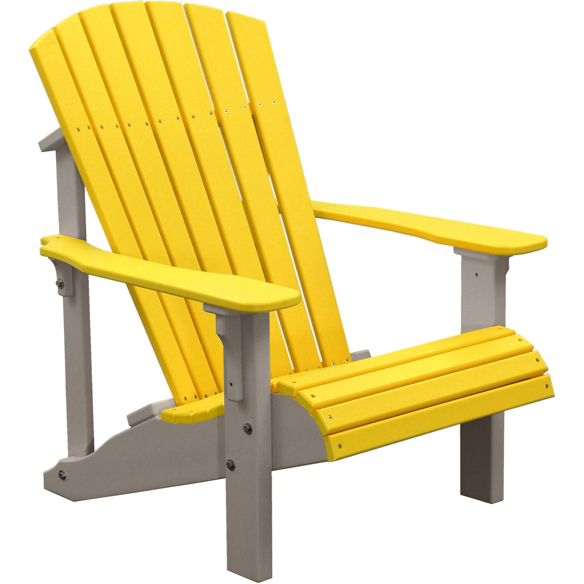 Premium Yellow Recycled Plastic Adirondack Chair - Eco-Friendly Outdoor Patio Furniture for Garden, Poolside & Backyard Relaxation