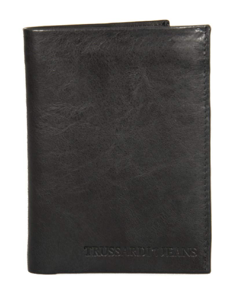 Trussardi Genuine Leather Men's Wallet with 4 Credit Card Slots & Coin Pocket - Stylish & Durable JEANS 71P004I for Everyday Use, Travel & Business