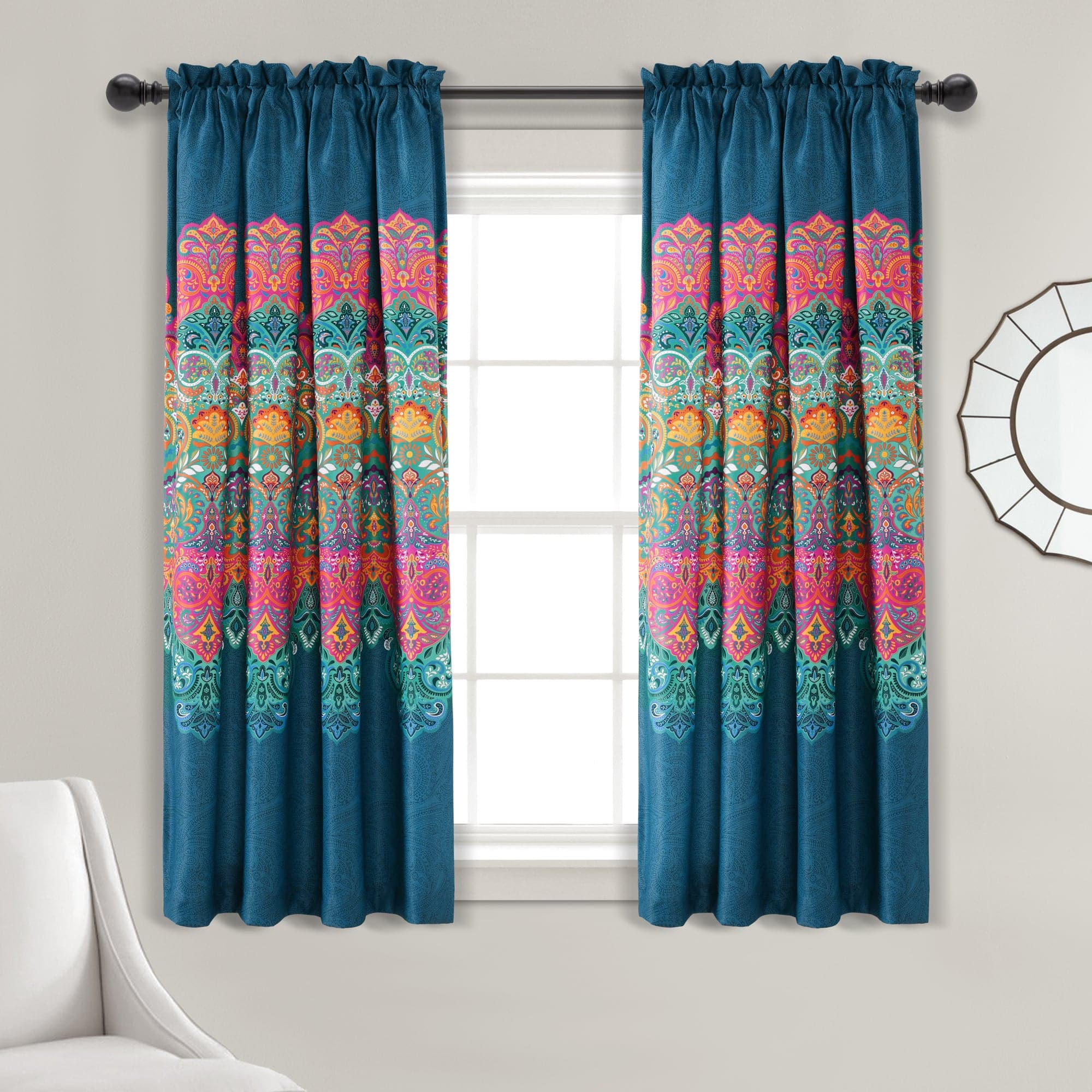 Boho Chic Light Filtering Window Curtains - 2 Panels Set for Living Room, Bedroom & Nursery - Sheer Drapes with Tassel Trim for Soft Natural Light & Privacy