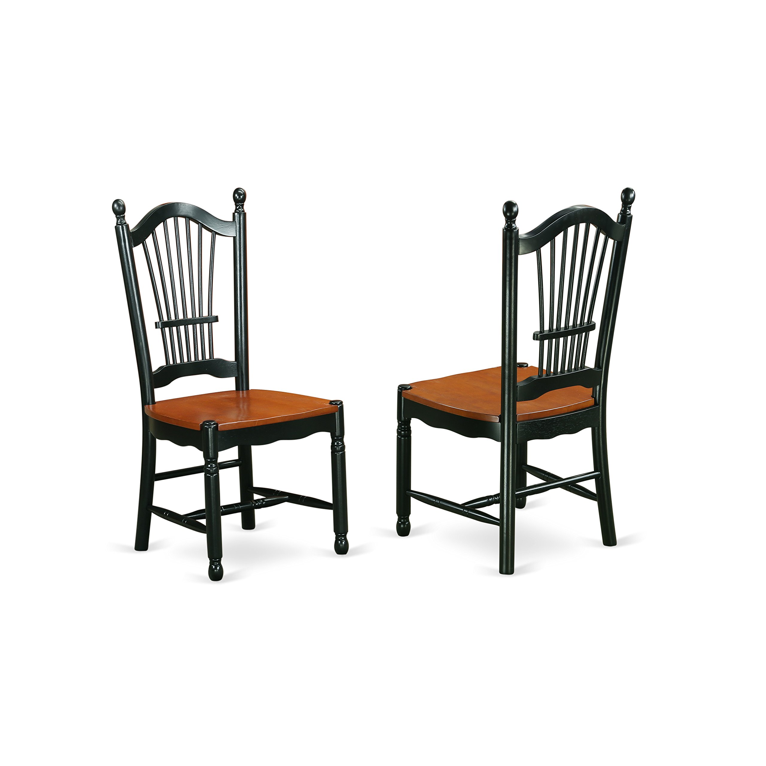 Modern 3-Piece Dining Table Set with Drop Leaf & 2 Chairs - 30x48 Inch Black & Cherry Wood - East West Furniture NDDO3-BCH-W - Perfect for Small Spaces, Breakfast Nooks & Apartment Dining Rooms
