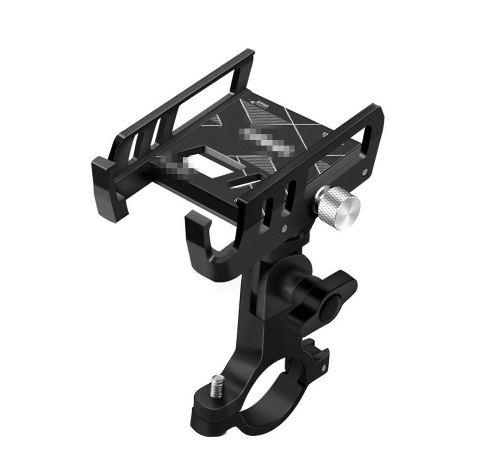 **Black Aluminum Alloy Motorcycle Phone Mount - 360° Rotatable Bike Phone Holder for Safe Riding, GPS Navigation & Hands-Free Calls**