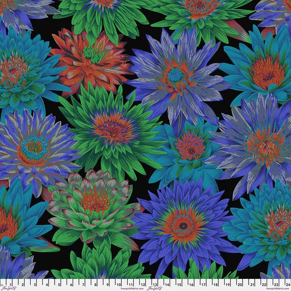 Kaffe Fassett Collective PWPJ119 Dark Tropical Water Lilies Fabric - Premium Quilting & Sewing Material for Home Decor, Apparel & Crafts | August 2023 Collection