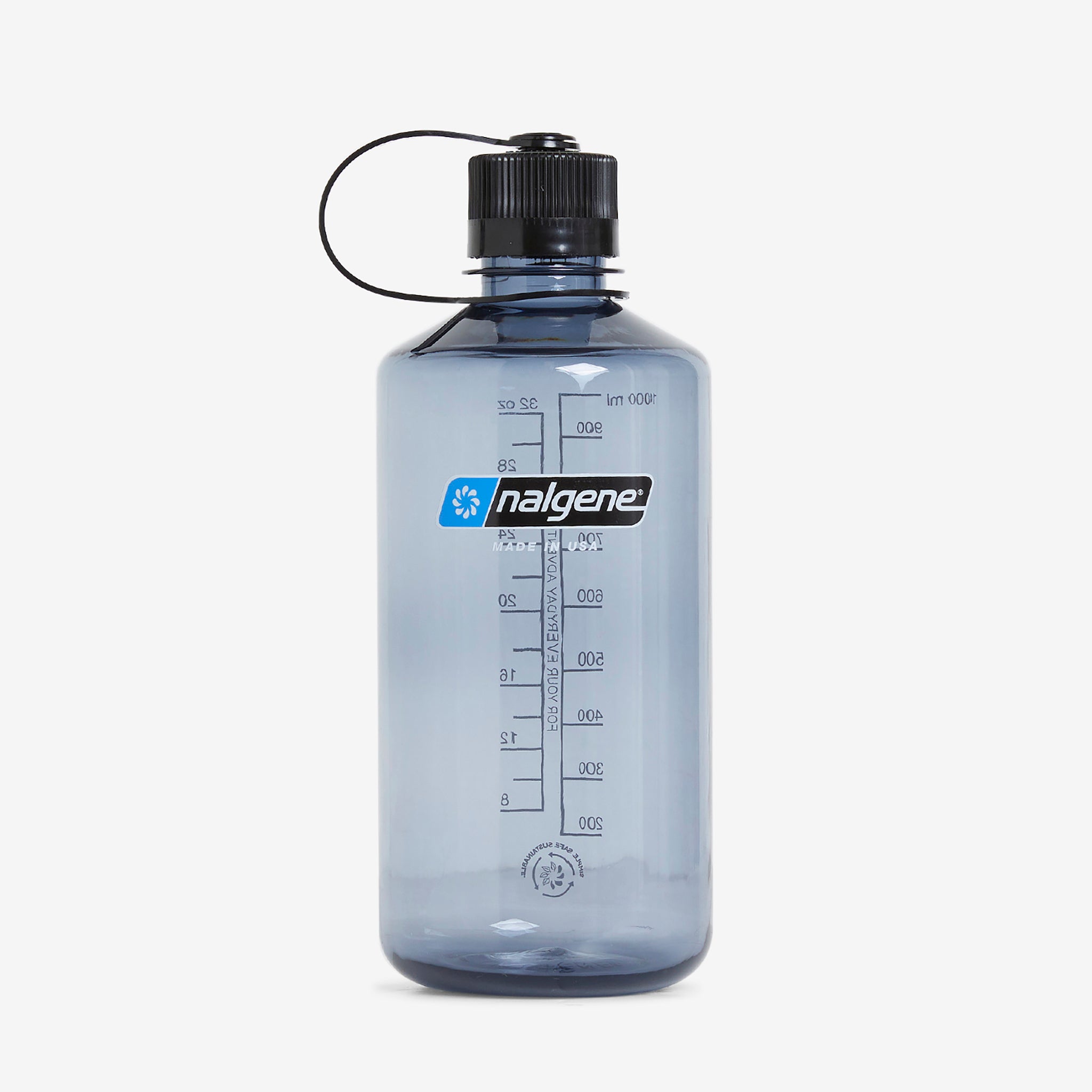 Eco-Friendly Narrow Mouth Sustain Water Bottle 1000mL (34oz) - BPA Free, Leak Proof, Grey - Perfect for Hiking, Gym & Outdoor Activities