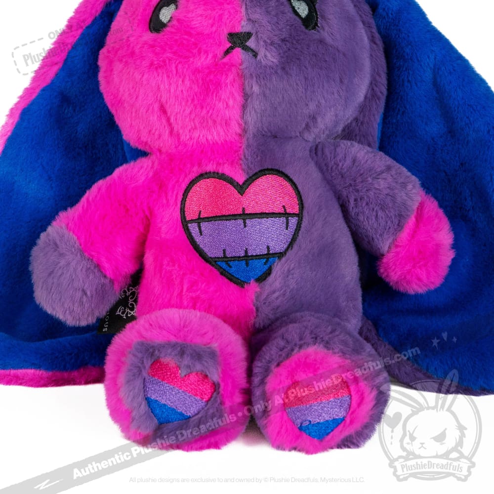 Plushie Dreadfuls Bi Bunny - Soft Stuffed Animal Toy for Kids, Cute Bunny Plushie for Gifts, Bedroom Decor & Anxiety Relief