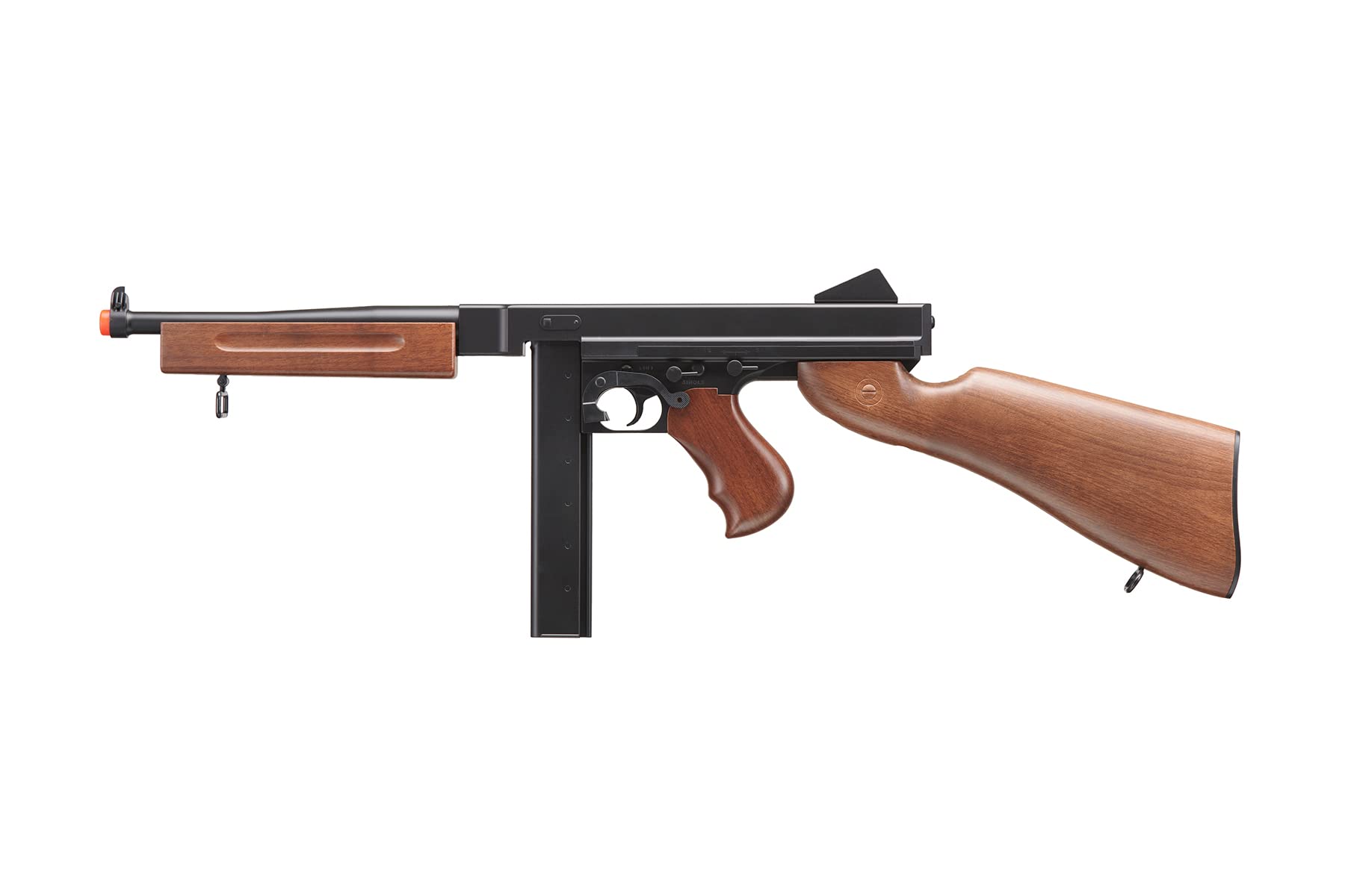 WW2 Airsoft Tommy Gun - Chicago Typewriter Full Auto AEG SMG with Extra Stick Mags, Battery & Charger | Durable Replica for Airsoft Battles & Historical Reenactments