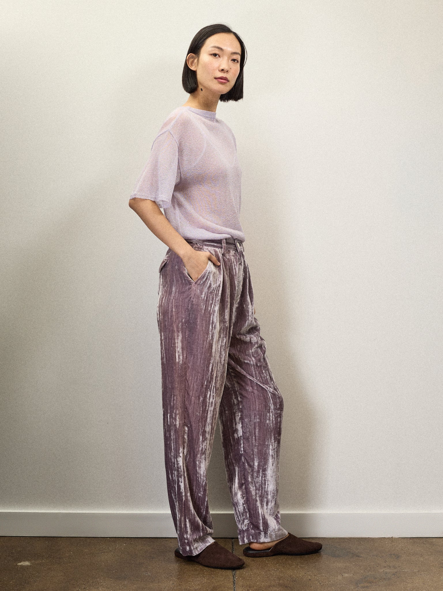 Becky Malinsky x Alex Mill Walker Pleated Velvet Pants for Women | Elegant & Comfortable Trousers for Work, Office & Casual Outings