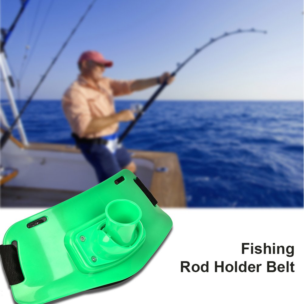 **Adjustable Fishing Rod Holder Belt for Saltwater & Freshwater Fishing - Boat & Shore Fishing Gimbal Waist Belt (Green) - Perfect for Fighting Big Fish & Hands-Free Angling**
