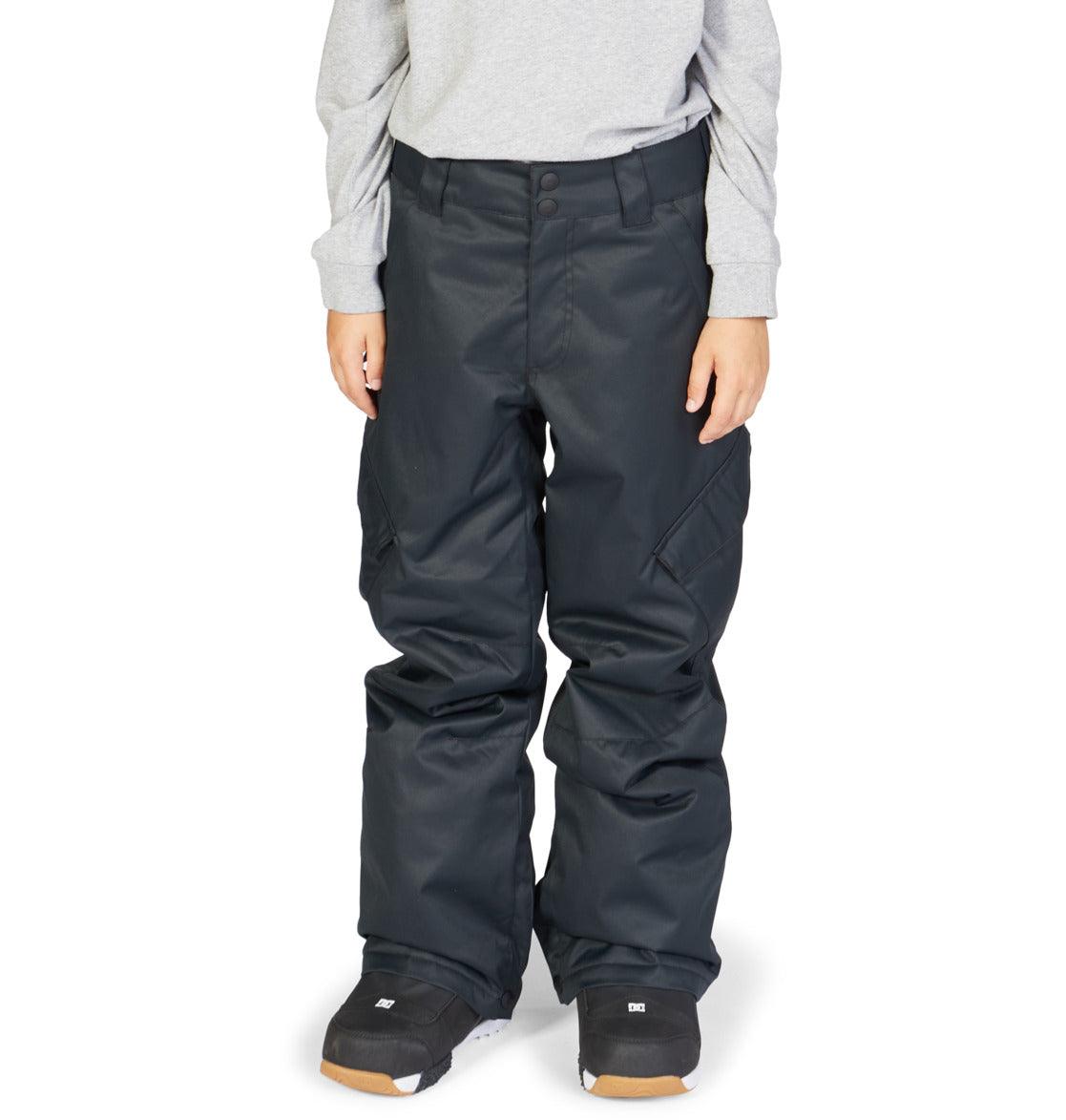 DC Snow Banshee Kids' Snow Pants - Black | Waterproof Winter Snowboard Pants for Boys & Girls | Perfect for Skiing, Snowboarding & Outdoor Winter Activities