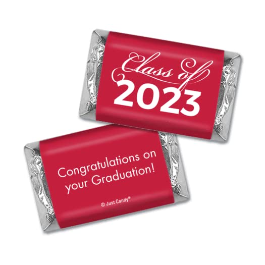 Class of 2024 Graduation Party Candy Buffet - 14 lbs Bulk Assorted Sweets (Hershey's Kisses, Gumballs, Lollipops) - Personalized Red Candy for High School & College Graduation Celebrations