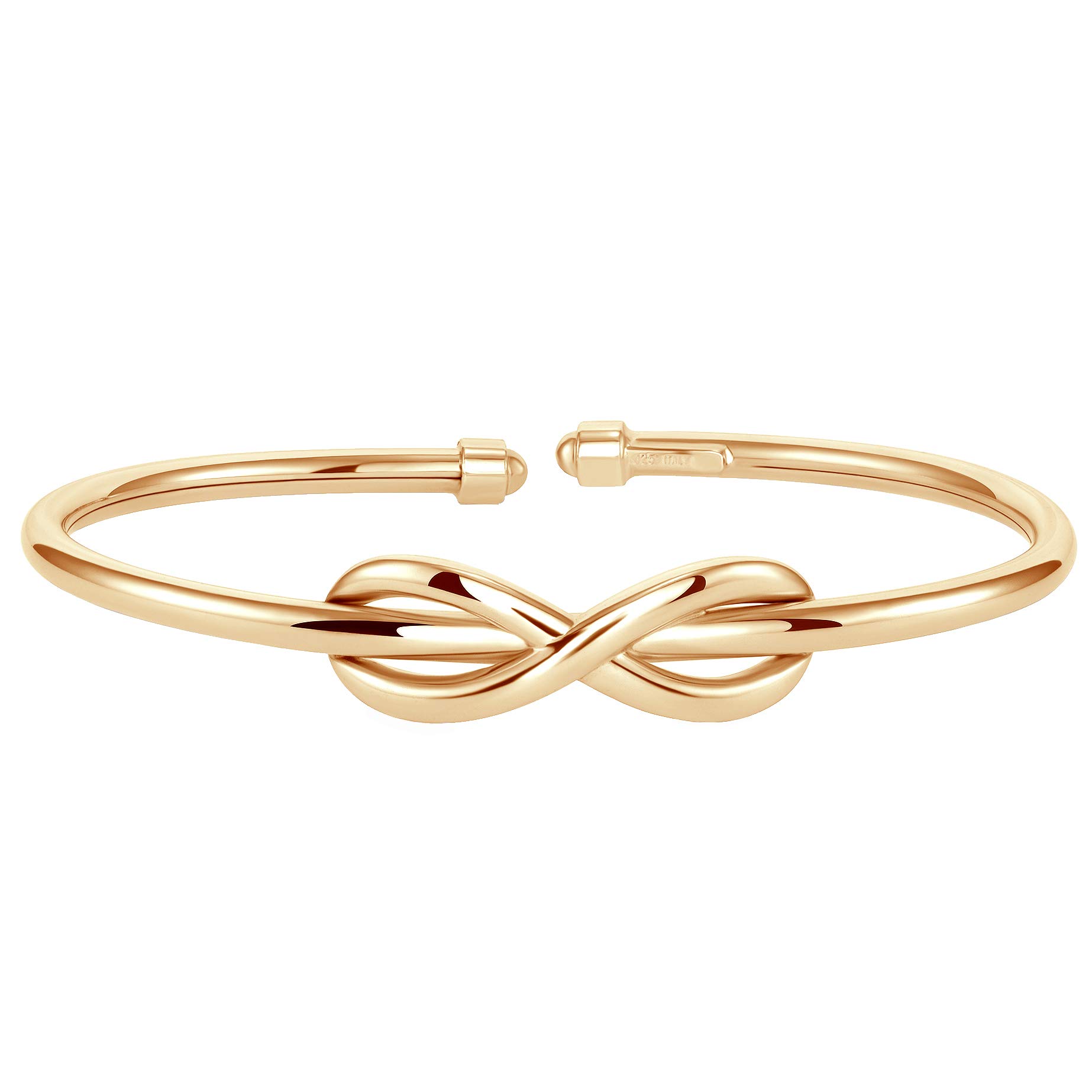 925 Sterling Silver Infinity Cuff Bracelet for Women - Dainty Solid Silver Jewelry Gift for Her - Perfect for Everyday Wear, Date Nights & Special Occasions