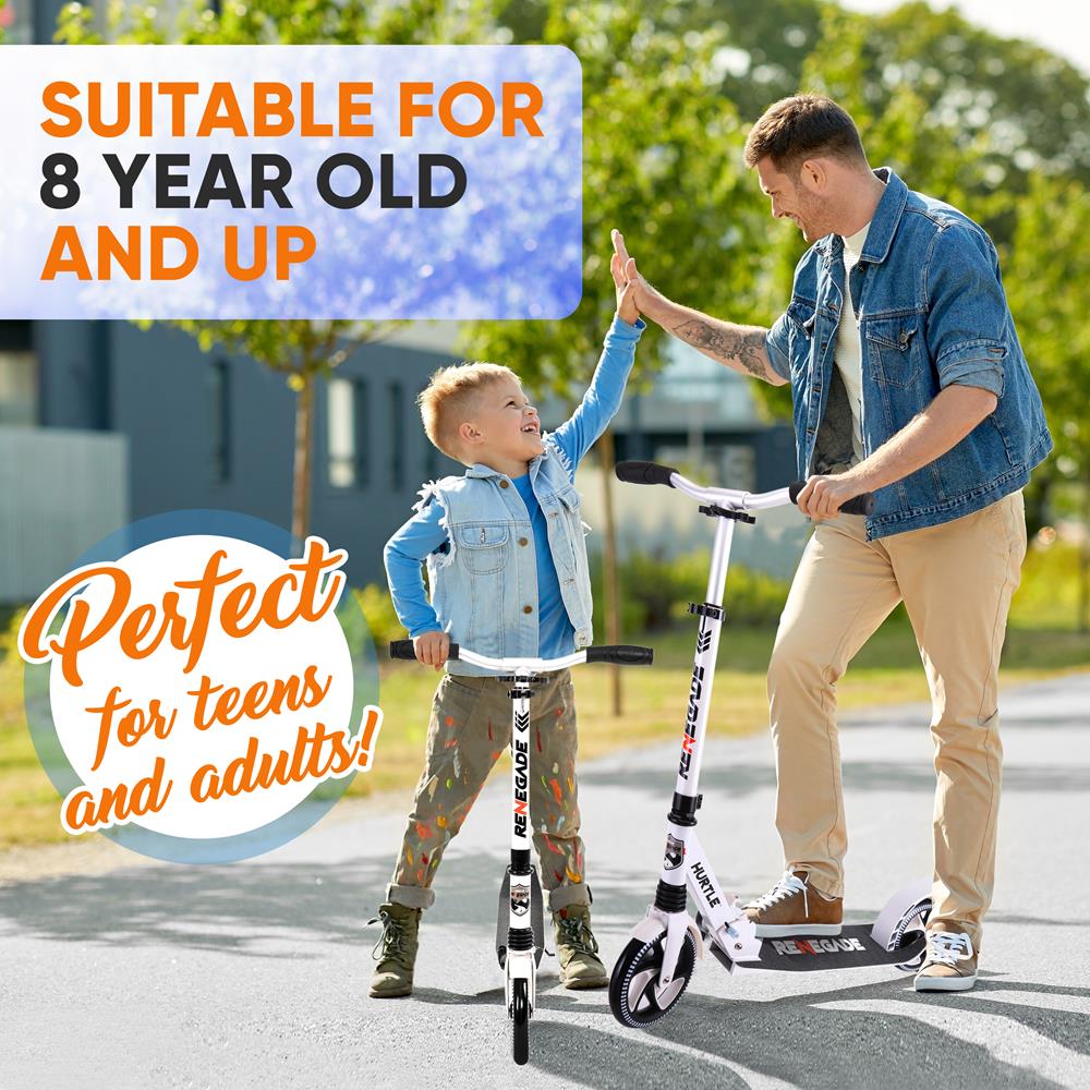 Foldable Kick Scooter for Adults & Teens - Lightweight Aluminum Frame, Adjustable Height - Perfect for Commuting, Campus & Urban Travel