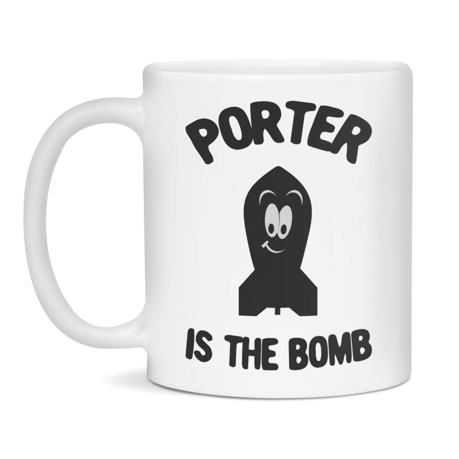 Premium 11-Ounce White Ceramic Coffee Mug - Insulated Travel Mug for Office, Home & Camping - Perfect Gift for Coffee Lovers & Porter Fans