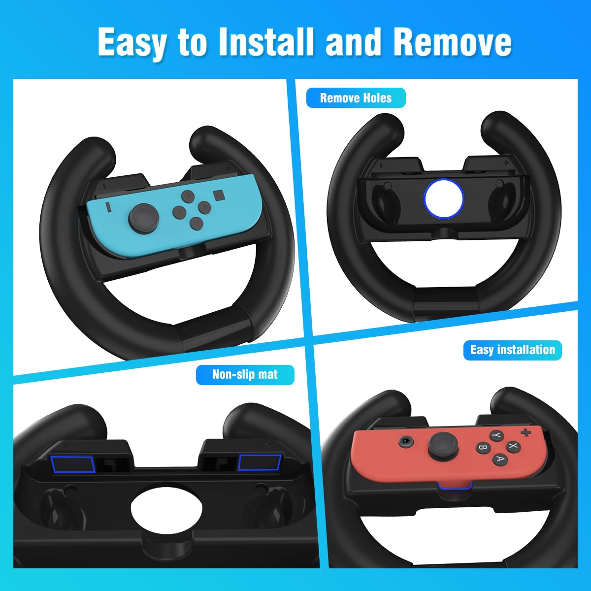 **Mario Kart 8 Deluxe Switch Steering Wheel - 2 Pack Joy-Con Compatible with Nintendo Switch & OLED - Perfect for Racing Games, Multiplayer Fun & Gift Ideas**
