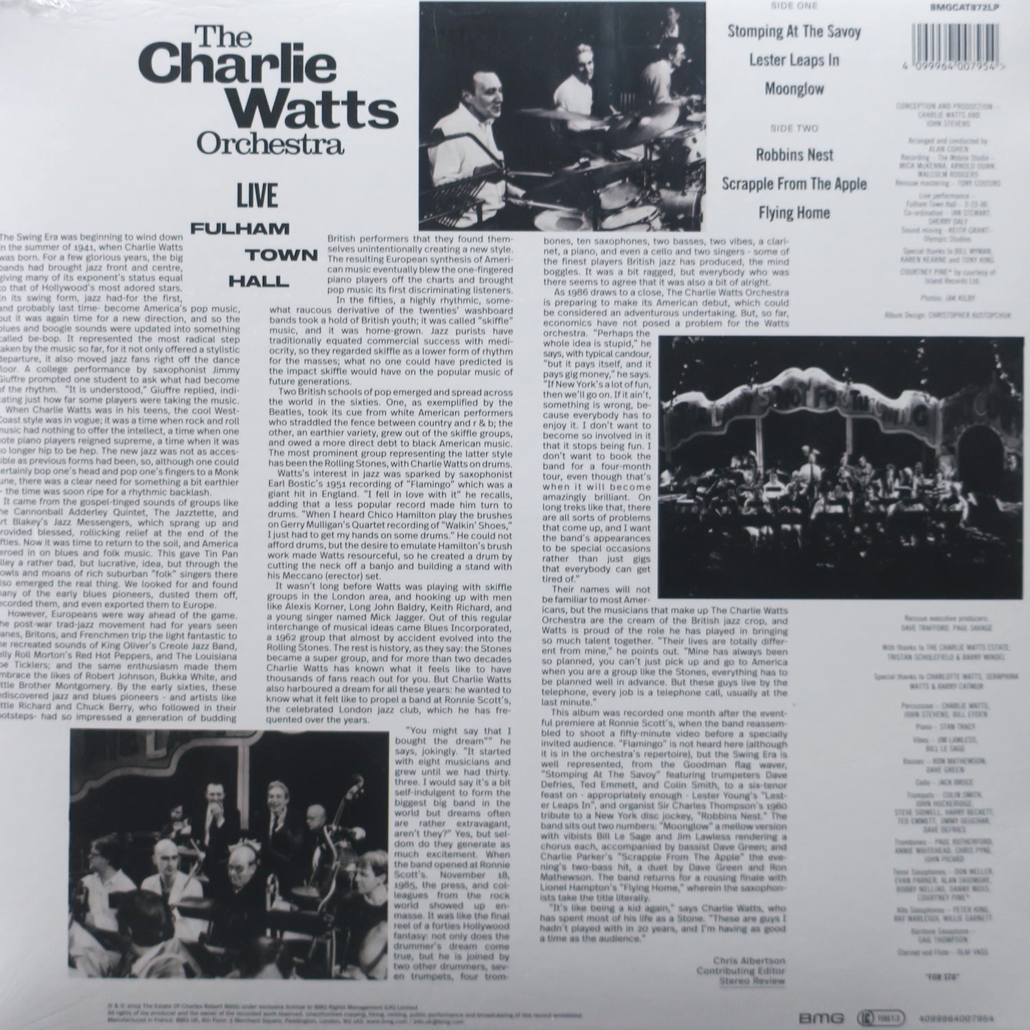 CHARLIE WATTS ORCHESTRA 'Live At Fulham Town Hall' Limited Edition RSD Vinyl LP Record - Perfect for Jazz Collectors & Vinyl Enthusiasts