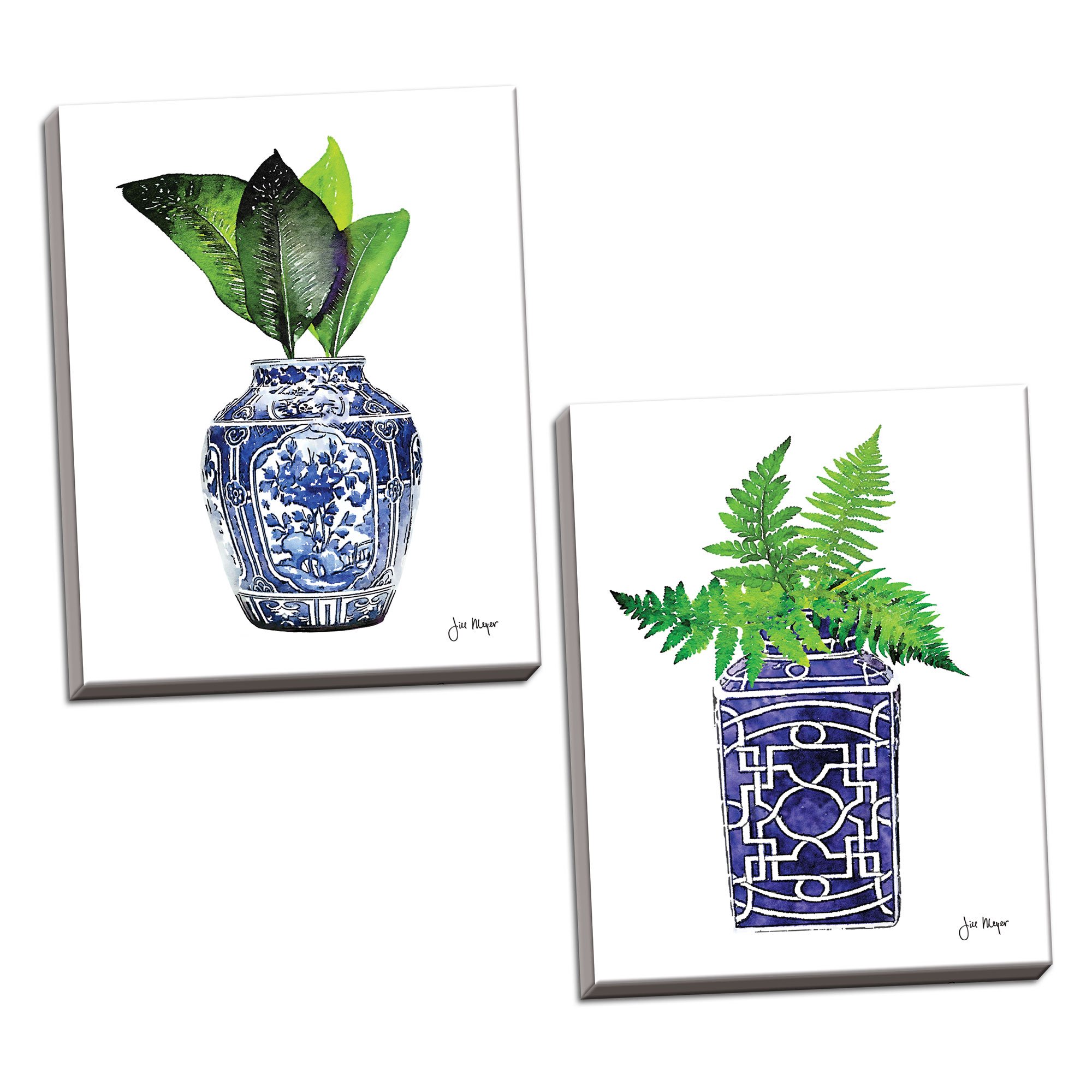 Jill Meyer Modern in Your Vase I & II - Set of Two 12x16 Inch Hand-Stretched Canvas Wall Art - Ready to Hang - Perfect for Living Room, Bedroom & Office Decor