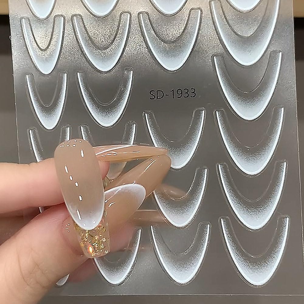 French Tip Nail Stickers - Self-Adhesive Nail Art Decals for Gradient French Manicure, Curve Stripe Lines & Nail Accessories | Perfect for DIY Nail Art, Salon Use & Special Occasions