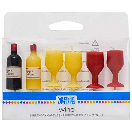 DecoPac Wine Bottle Shaped Birthday Cake Candles - Fun & Unique Party Decorations for Wine Lovers, Anniversary & Birthday Celebrations