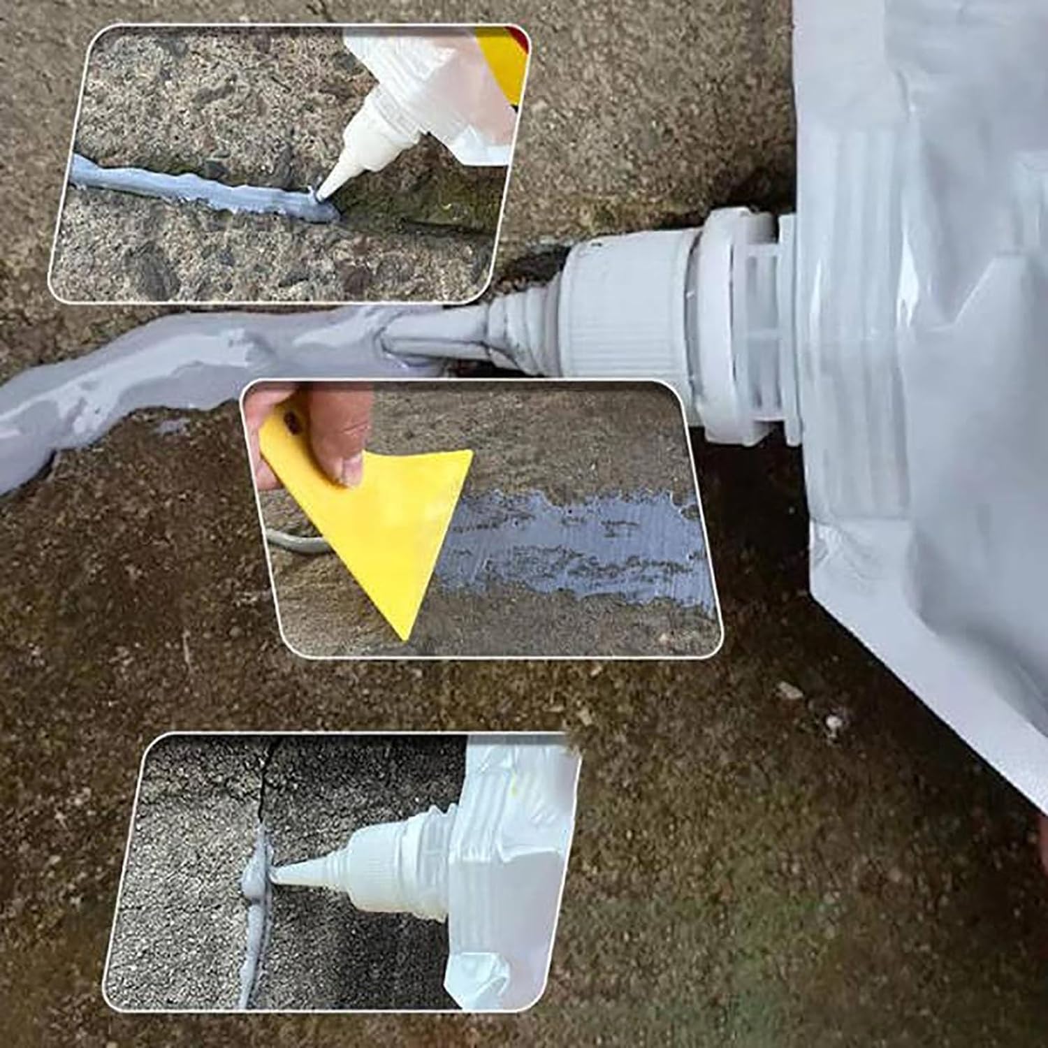 Concrete Crack Filler & Waterproof Sealant - Caulking Glue for Roof, Wall & Floor Repair - Leak Proof Sealer for Concrete Surfaces (1 Pack) - Ideal for Home Foundation, Basement & Driveway Repairs