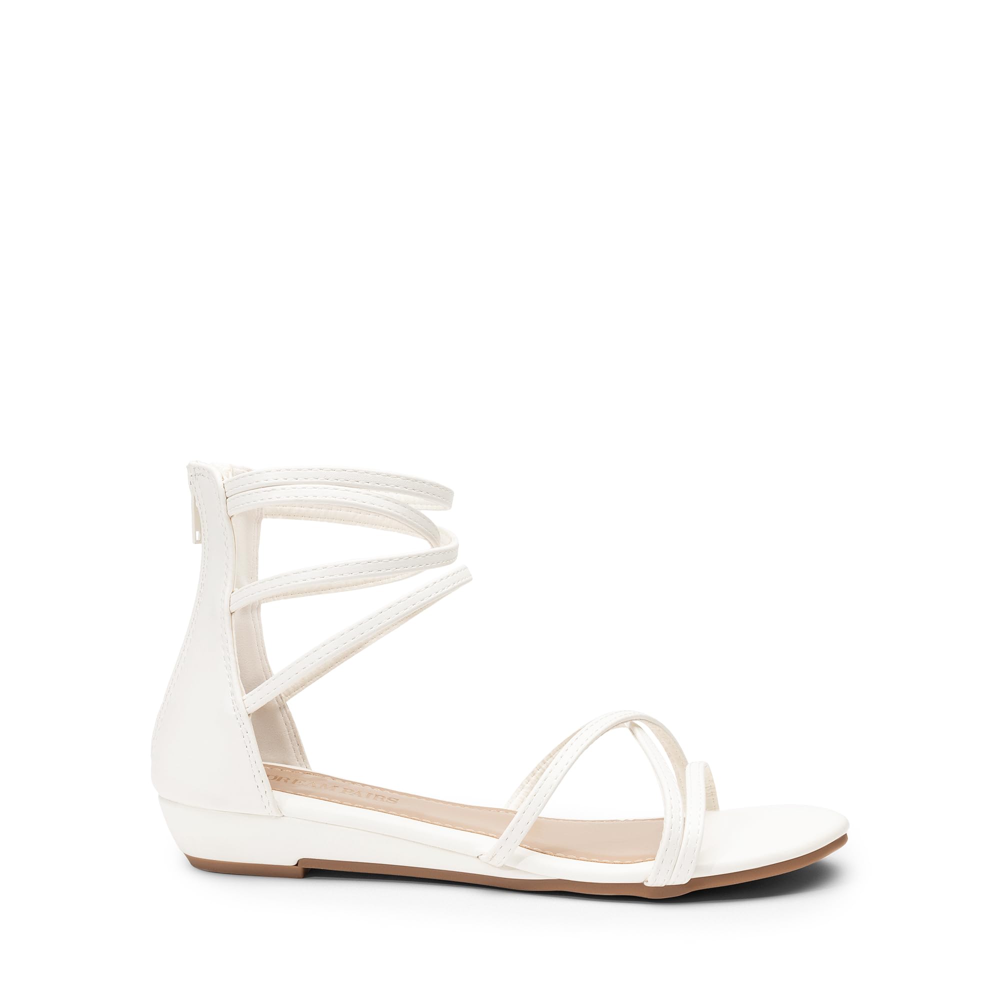 DREAM PAIRS Women's Ankle Strap Flat Sandals - Summer Dressy Strappy Gladiator Rhinestone Sandals for Beach, Wedding & Casual Outfits