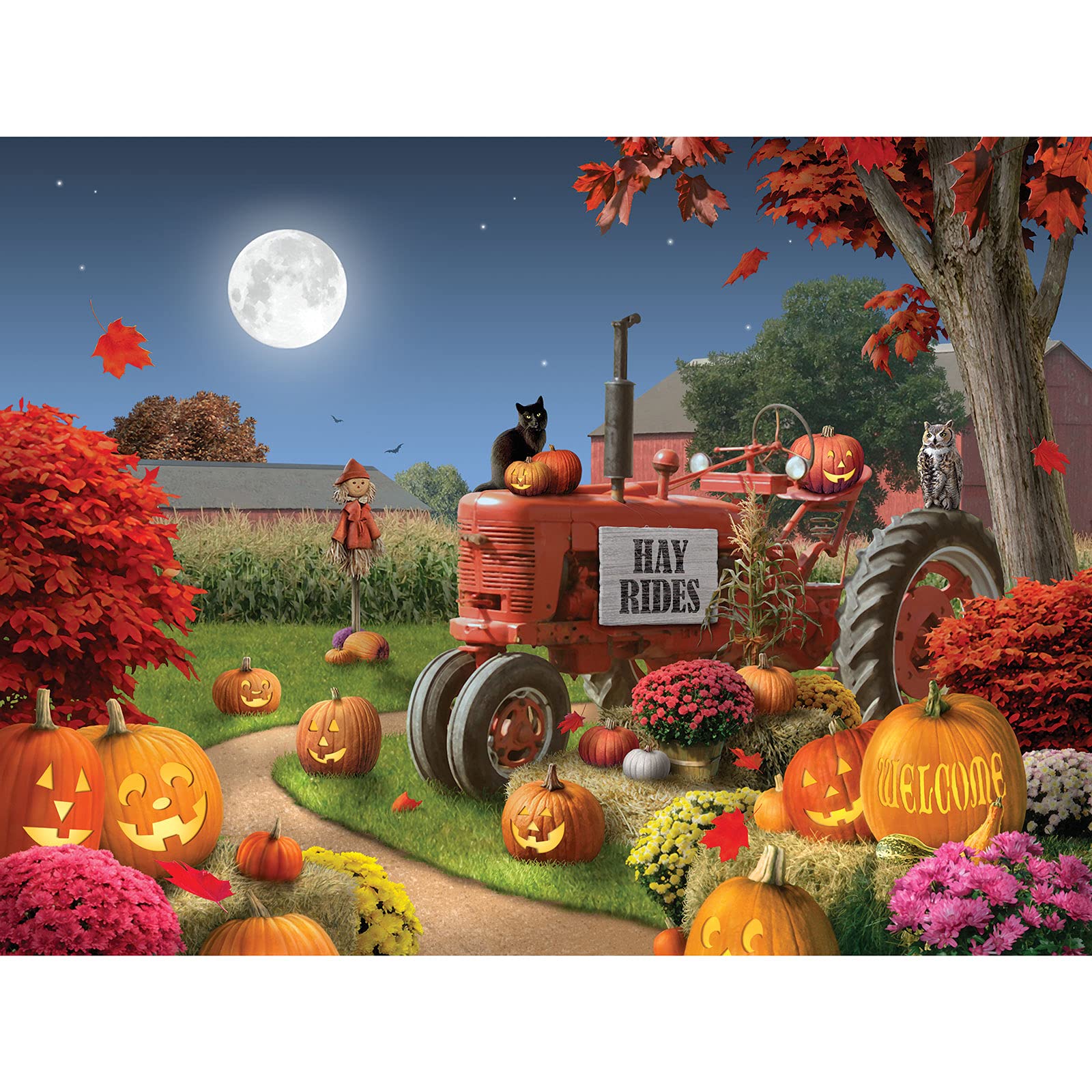 300 Piece Halloween Jigsaw Puzzle for Adults - 'Happy Hollow' by Alan Giana - Large 18x24 Inch Puzzle - Spooky Home Decor & Family Game Night Activity