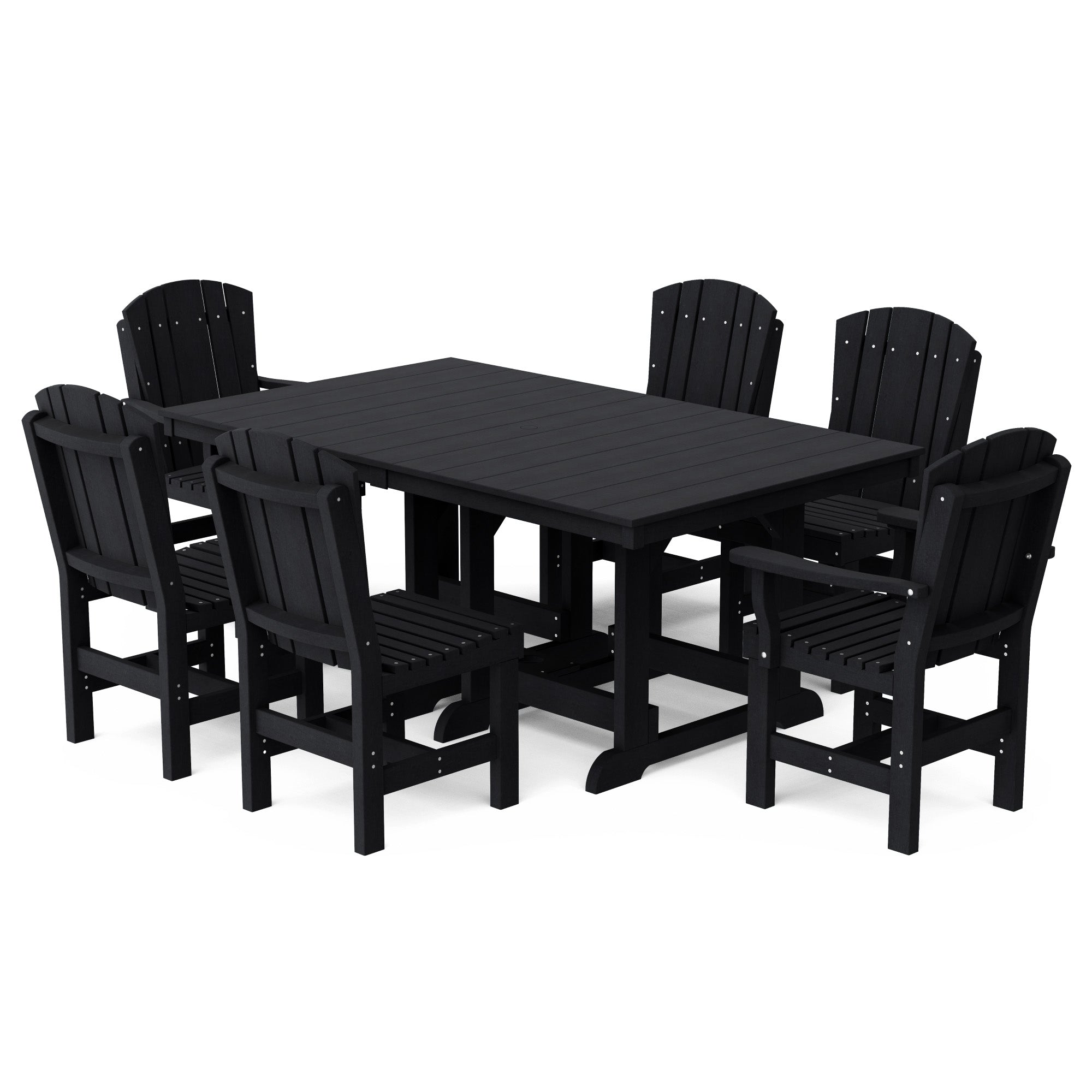 Heritage 7-Piece 44x72 Inch Dining Table Set with Chairs - Perfect for Family Gatherings, Dinner Parties & Outdoor Entertaining