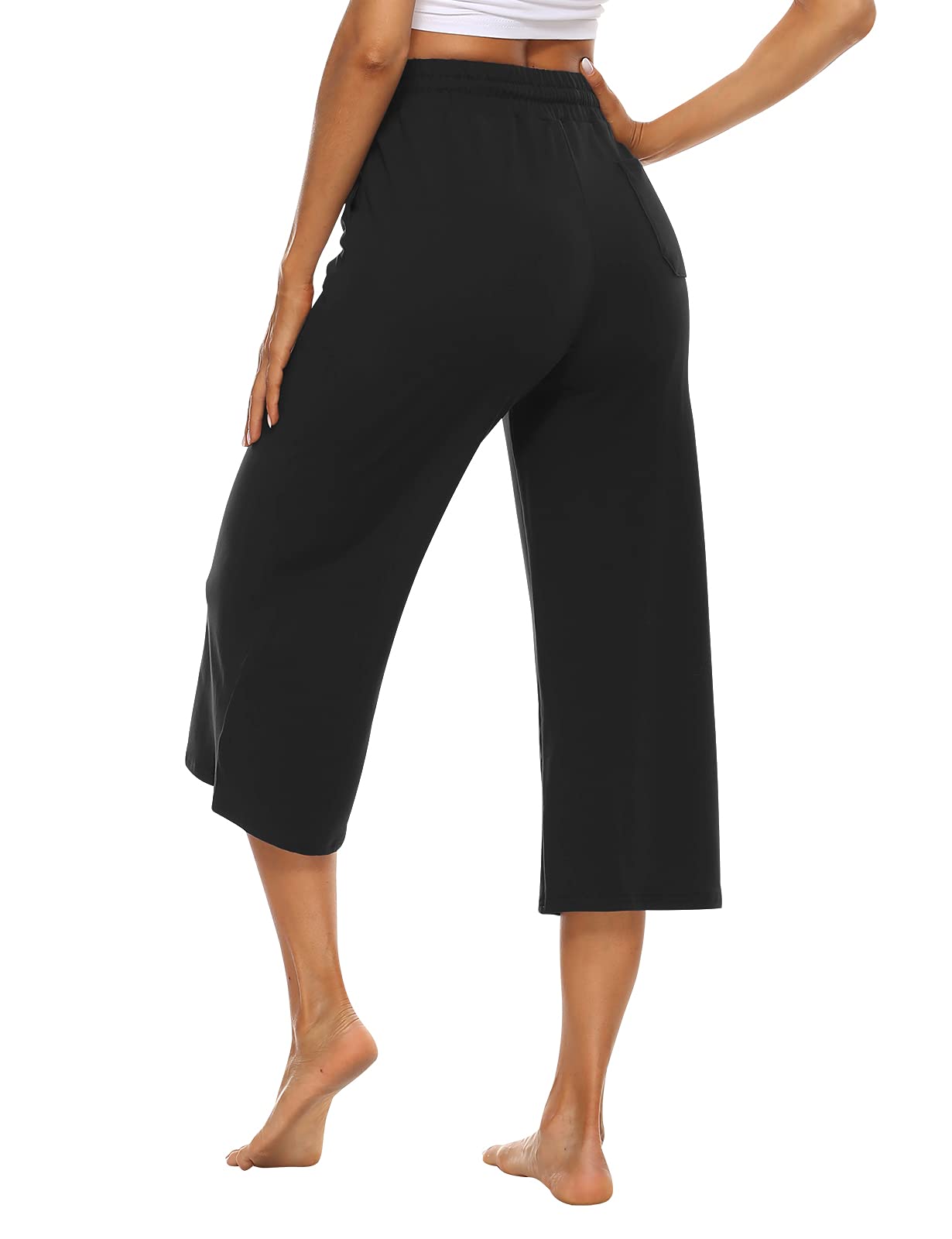 OYANUS Women's Casual Summer Capris - Loose Comfy Drawstring Wide Leg Pants with Pockets | Perfect for Beach, Yoga & Everyday Wear