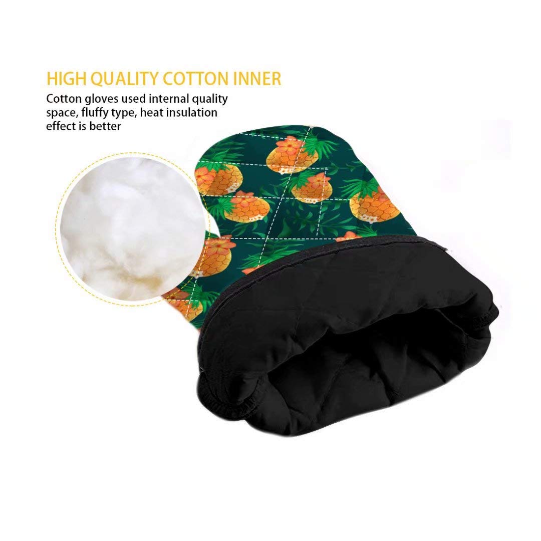 Dellukee Heat Resistant Oven Mitts and Pot Holders Set - Dolphin Print Kitchen Gloves for Baking, Cooking, Grilling & BBQ - Perfect for Microwave Use, Oven Safety and Hot Dish Handling