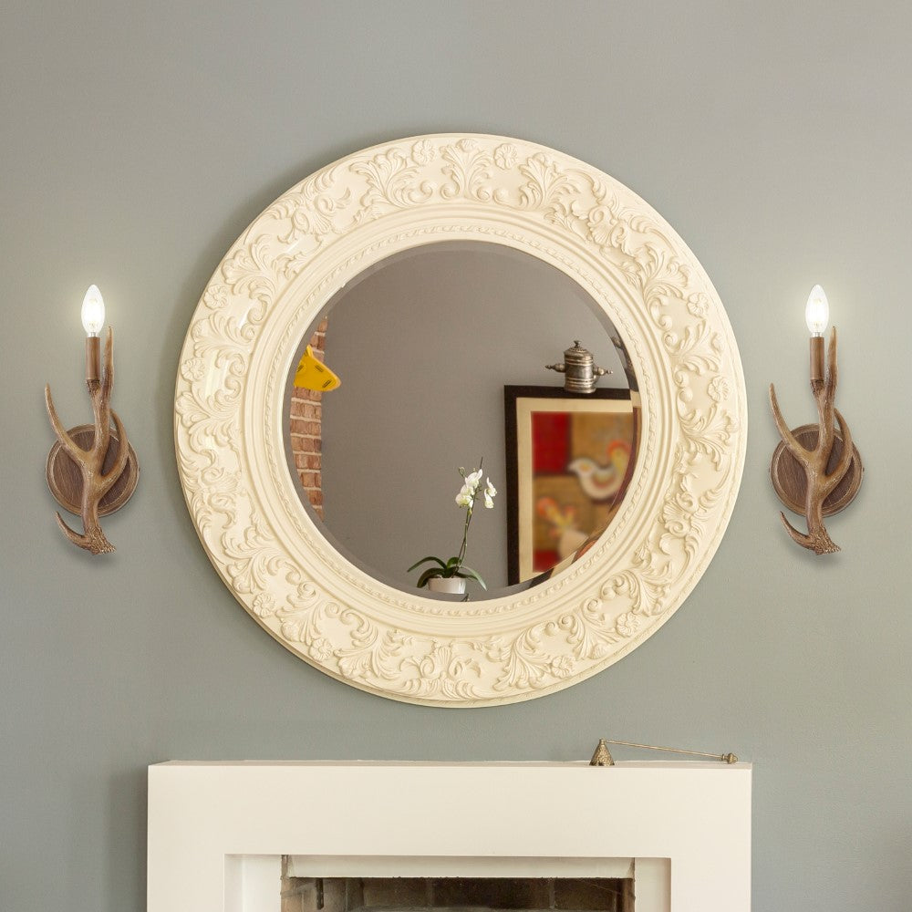 5.5 Inch Cody Southwestern Bohemian Style Resin & Iron Faux Antler LED Wall Sconce - Rustic Lighting for Cabin, Lodge, or Western Home Decor