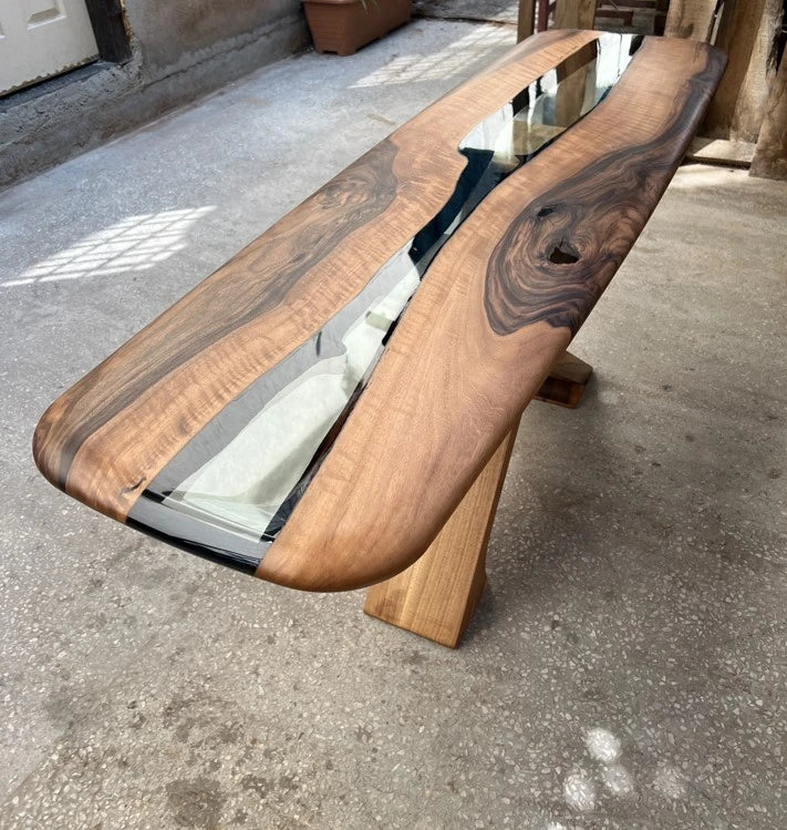 Handmade Solid Walnut Wood Console Table - Entryway Sofa Table, Hallway Accent Table for Living Room, Foyer & Home Decor