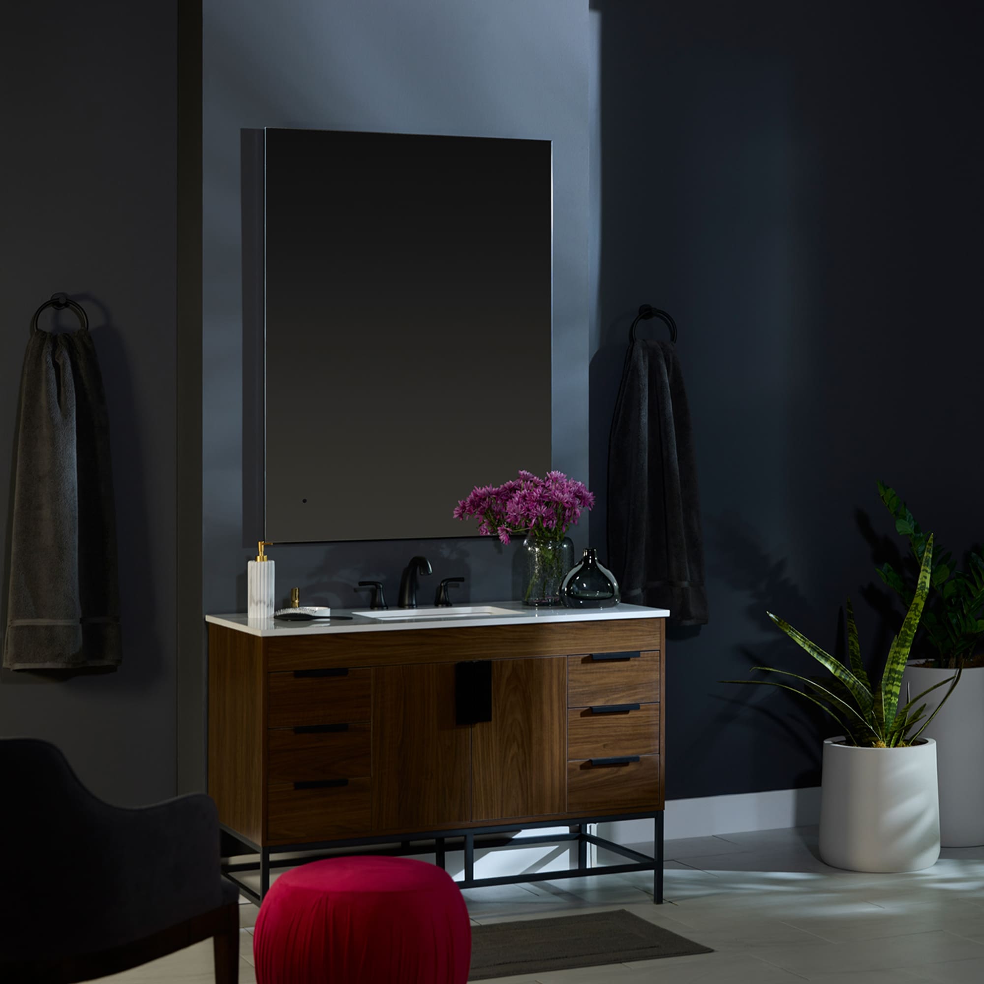 Oxygen Galaxy 3 1103 0 Frameless LED Bathroom Mirror 48x36 Inch with Adjustable Lighting - Perfect for Vanity, Makeup, and Modern Bathroom Decor