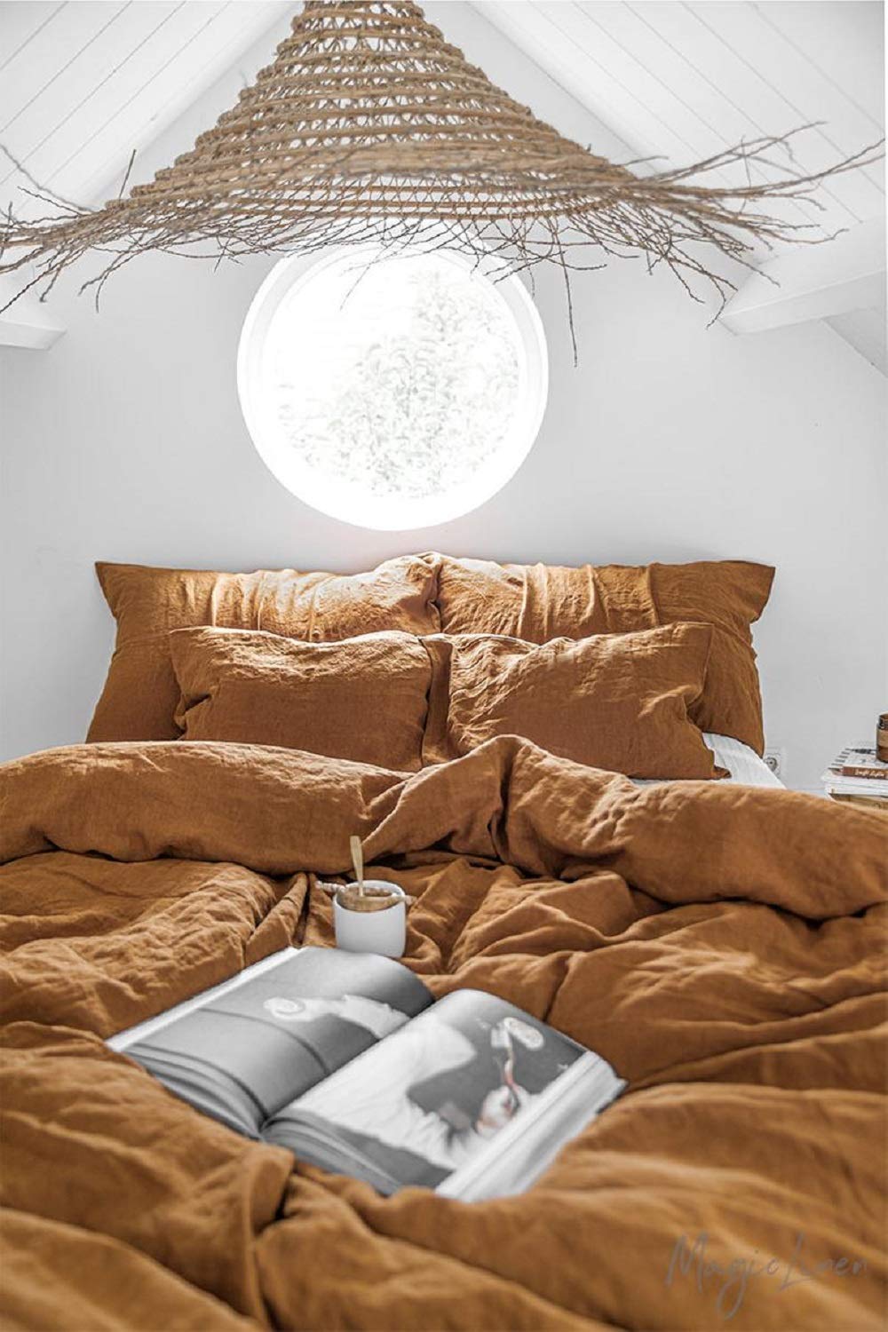 100% Cotton Stonewashed Duvet Cover Set - Cinnamon Color for King, Queen, Full & Toddler Beds | Soft & Breathable Bedding for Cozy Nights & Guest Rooms