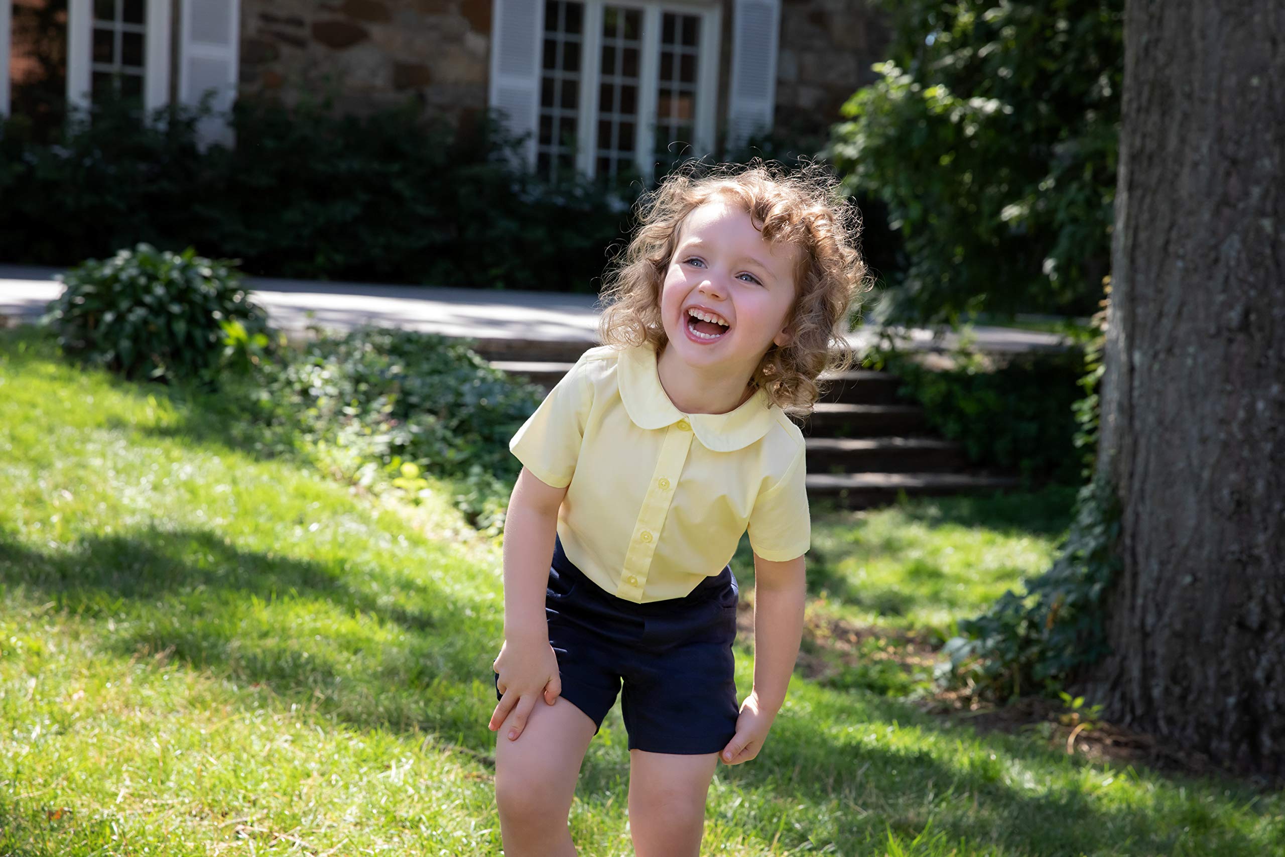 French Toast Girl's Short Sleeve Peter Pan Collar Blouse - Classic & Plus Size Tops for School, Tea Party & Special Occasions