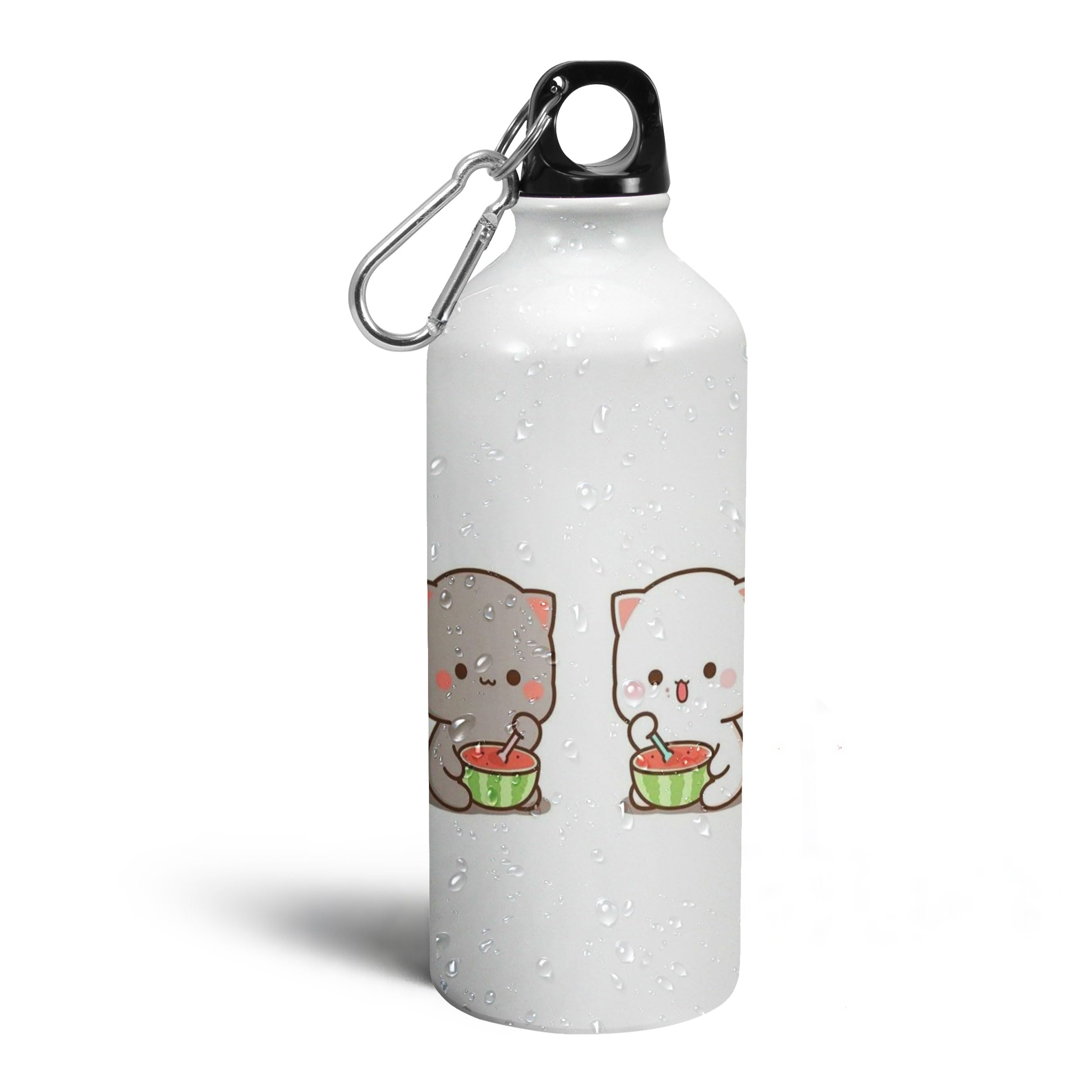 Customized Cute Printed Aluminum Water Bottle for Girls & Kids - 600ml Leakproof BPA-Free Sipper Bottle - Perfect for School, Travel & Outdoor Activities (Pack of 1)