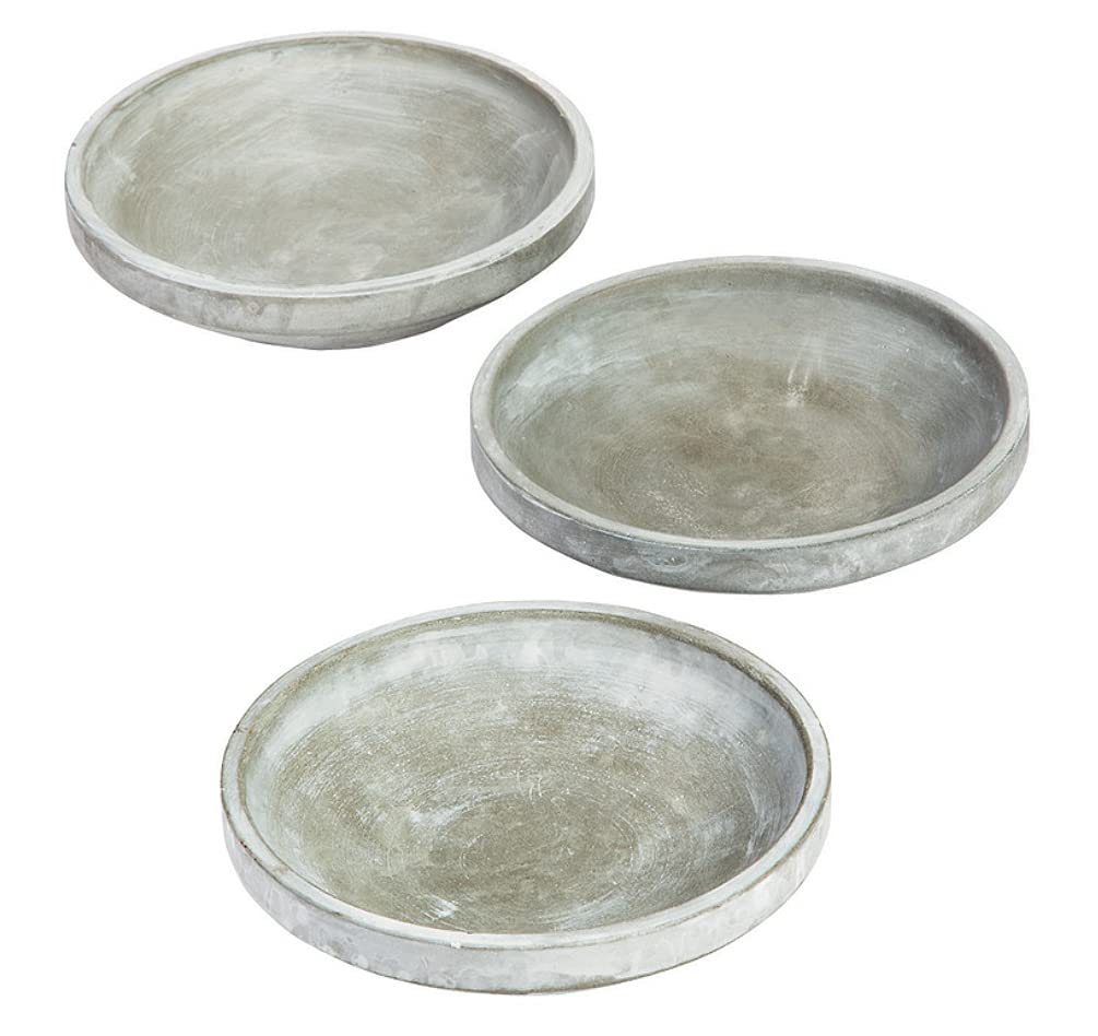 Elegant Grey Ceramic Centerpiece Trays (Set of 3) - Modern Wedding Table Decor, Home Dining Table Centerpiece, Rustic Farmhouse Decor for Parties & Events